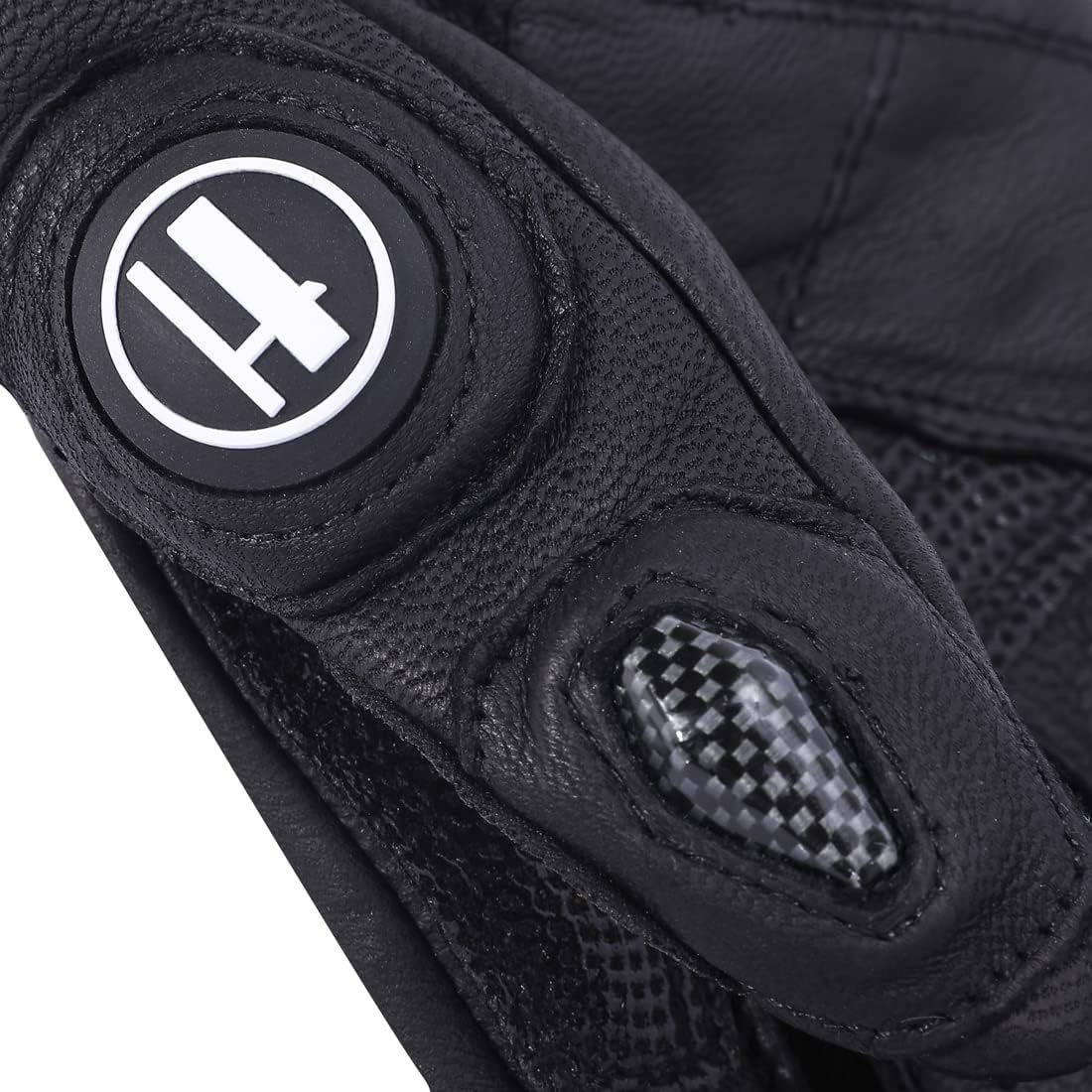 Harssidanzar Breathable Leather Motorcycle Gloves Touchscreen for Men Women KM046