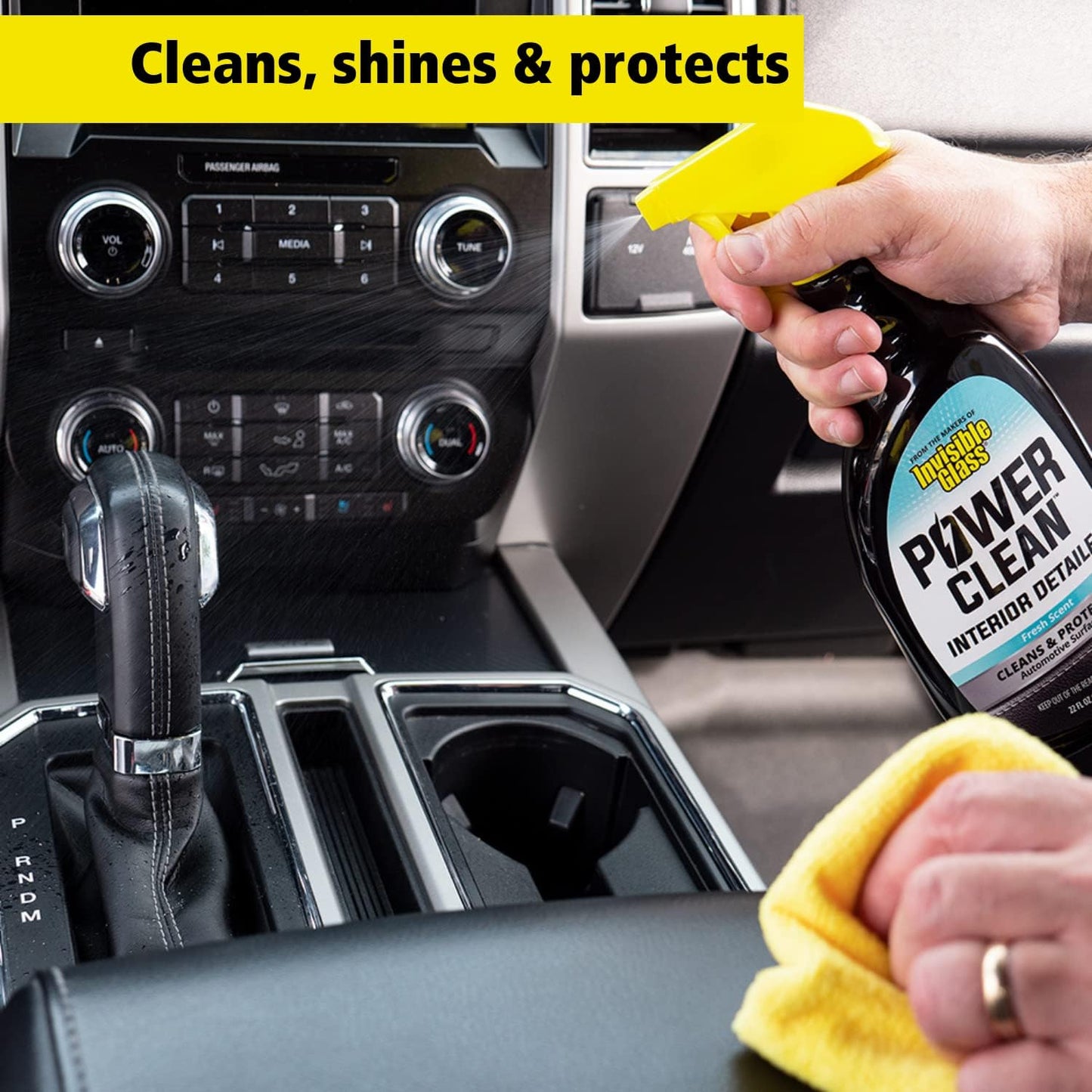 Invisible Glass 92024-2PK Power Clean Automotive Interior Detailer Cleaner Protectant and Conditioner to Restore Interior Surfaces Prevent Fading, 22 Fl Oz, Pack of 2