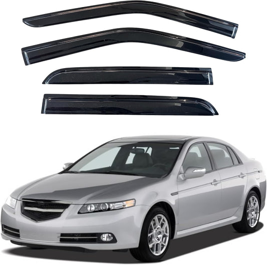 KPY Window Visor Compatible with Acura TL 2004-2008, 4PC Rain Guard Side Window Vent Deflectors Tape-On Mugen Style, 2004 2005 2006 2007 2008