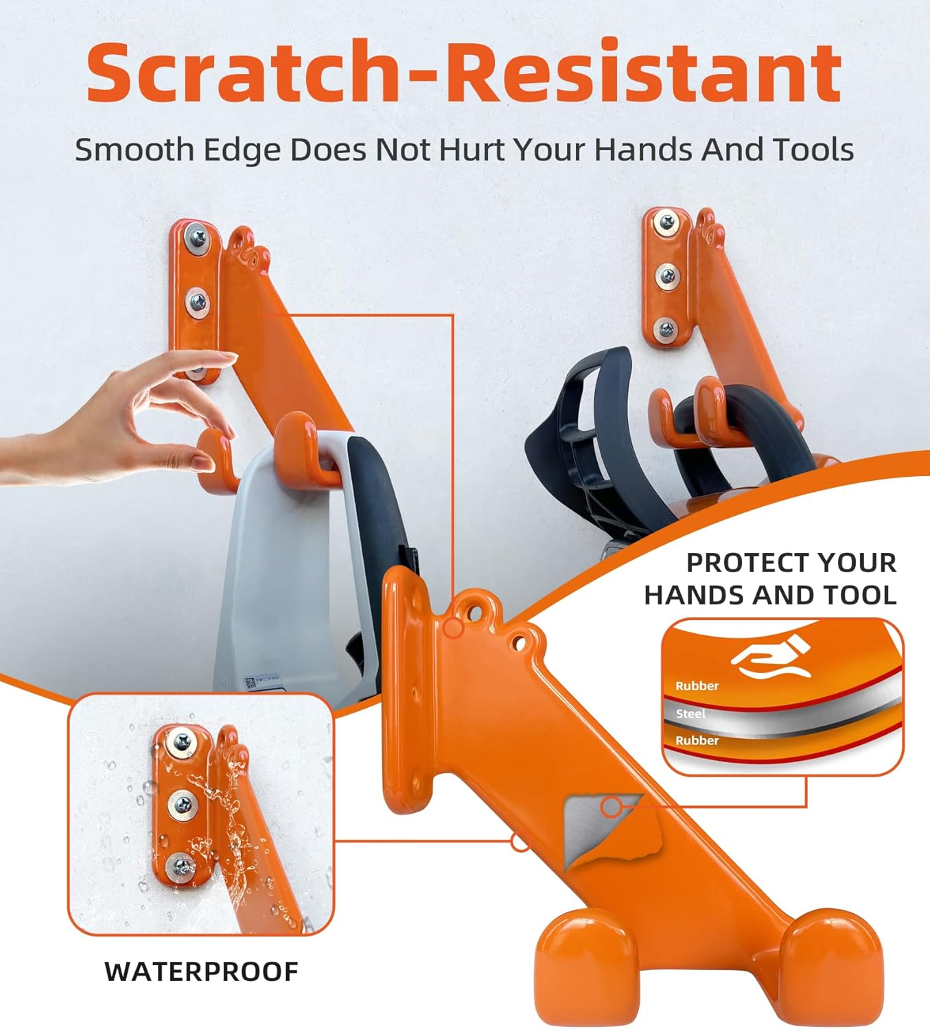 Chainsaw Hanger, 2 Pack Chainsaw Wall Mount, Heavy Duty Chainsaw Holder, Garage Organization Garage Storage Shed Organizer Mounted Chainsaw Rack