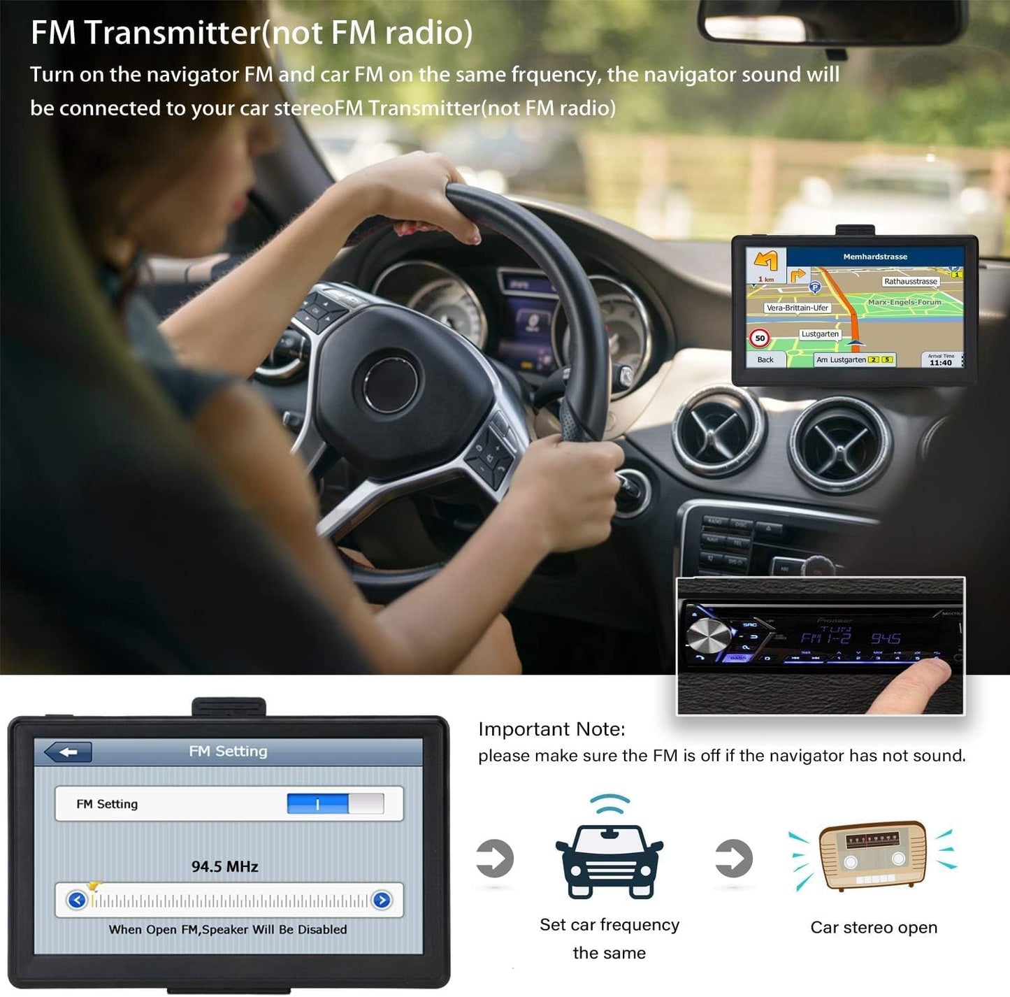 GPS Navigator for Car 7 Inch, GPS Truck Drivers Commercial 2025, Trucker GPS for Semi Truck, Navigation System with Lifetime Map Updates, Speed Limit Warnings, Driver Alerts
