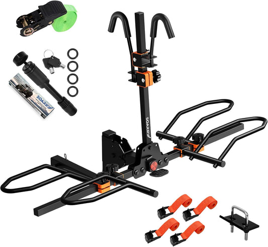 Platform 2 EBike Rack for Car Hitch Bike Rack for SUV RV Trucks Carrier Bicycle Car Racks 2-inch Receiver (Premiun with Pedal)