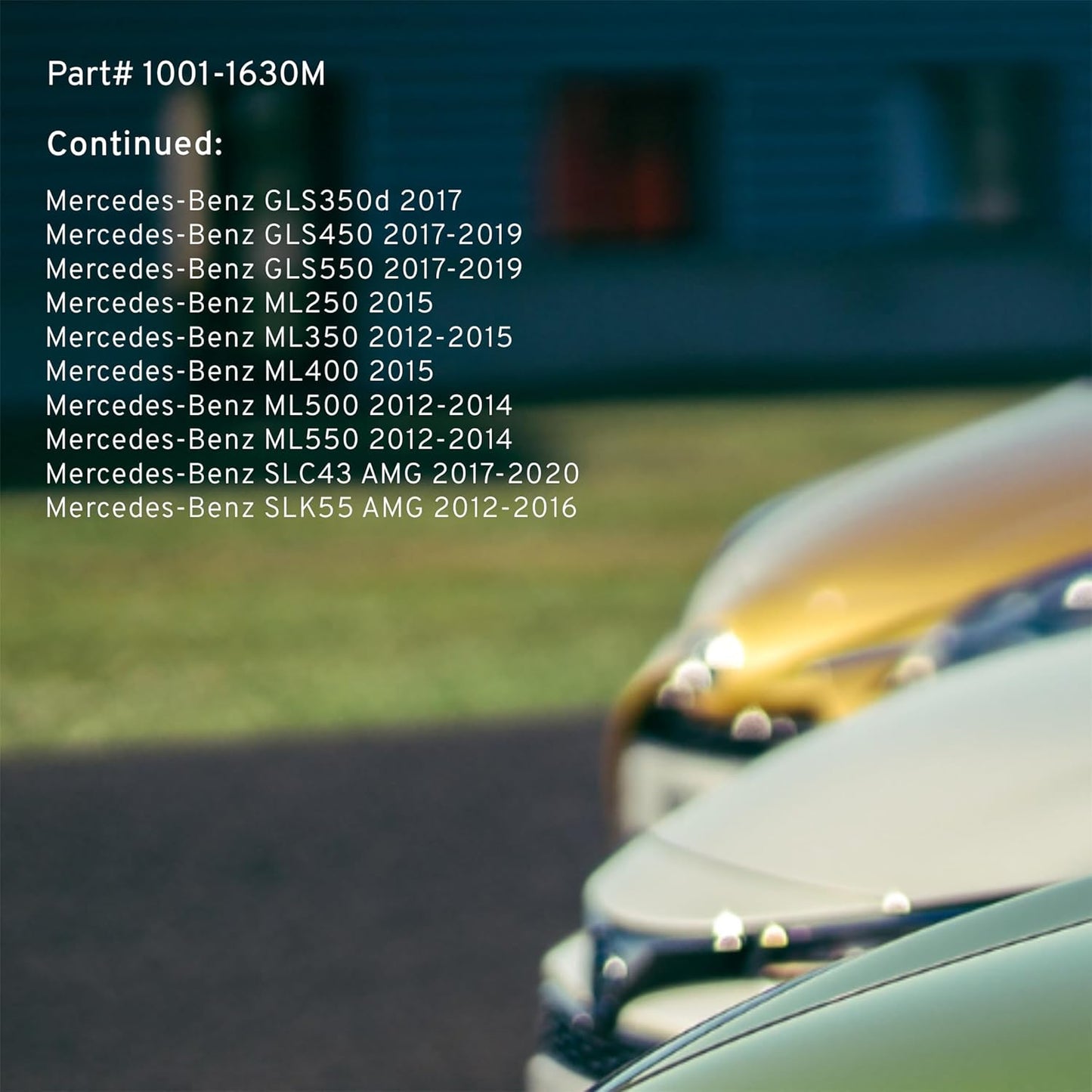 Premium Semi-Metallic Rear Brake Pads (1001-1630M) Compatible with 2012-2020 Mercedes-Benz (CLA45 AMG/GL350/GL450/GL500/GL550/GLA45 AMG/GLE300d/GLE350/GLE400/GLE43 AMG/GLE63 AMG & More)