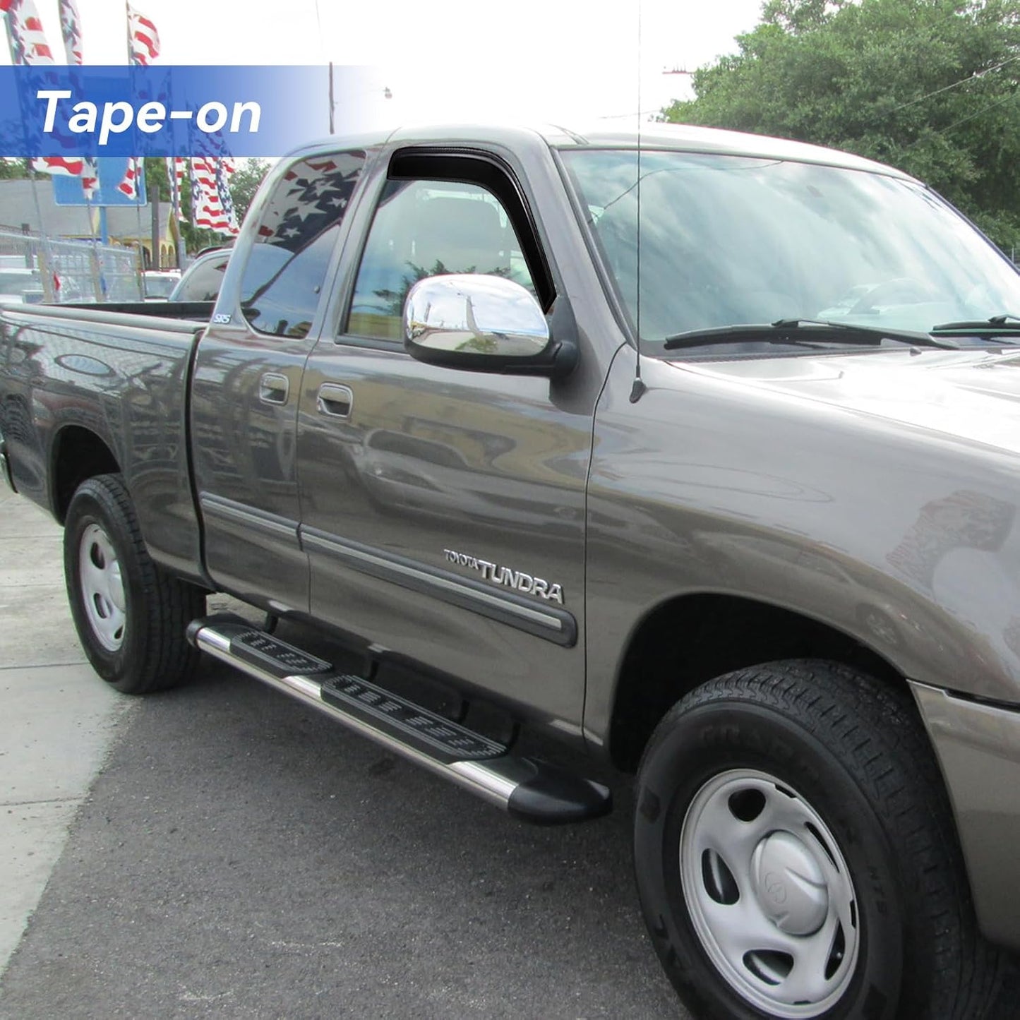 Window Visors Rain Guards for 2000-2006 Toyota Tundra Access Cab, Out-Channel Window Vent Wind Deflectors Visors Shades for 00-06 Tundra Regular Cab, for 2 Front Doors