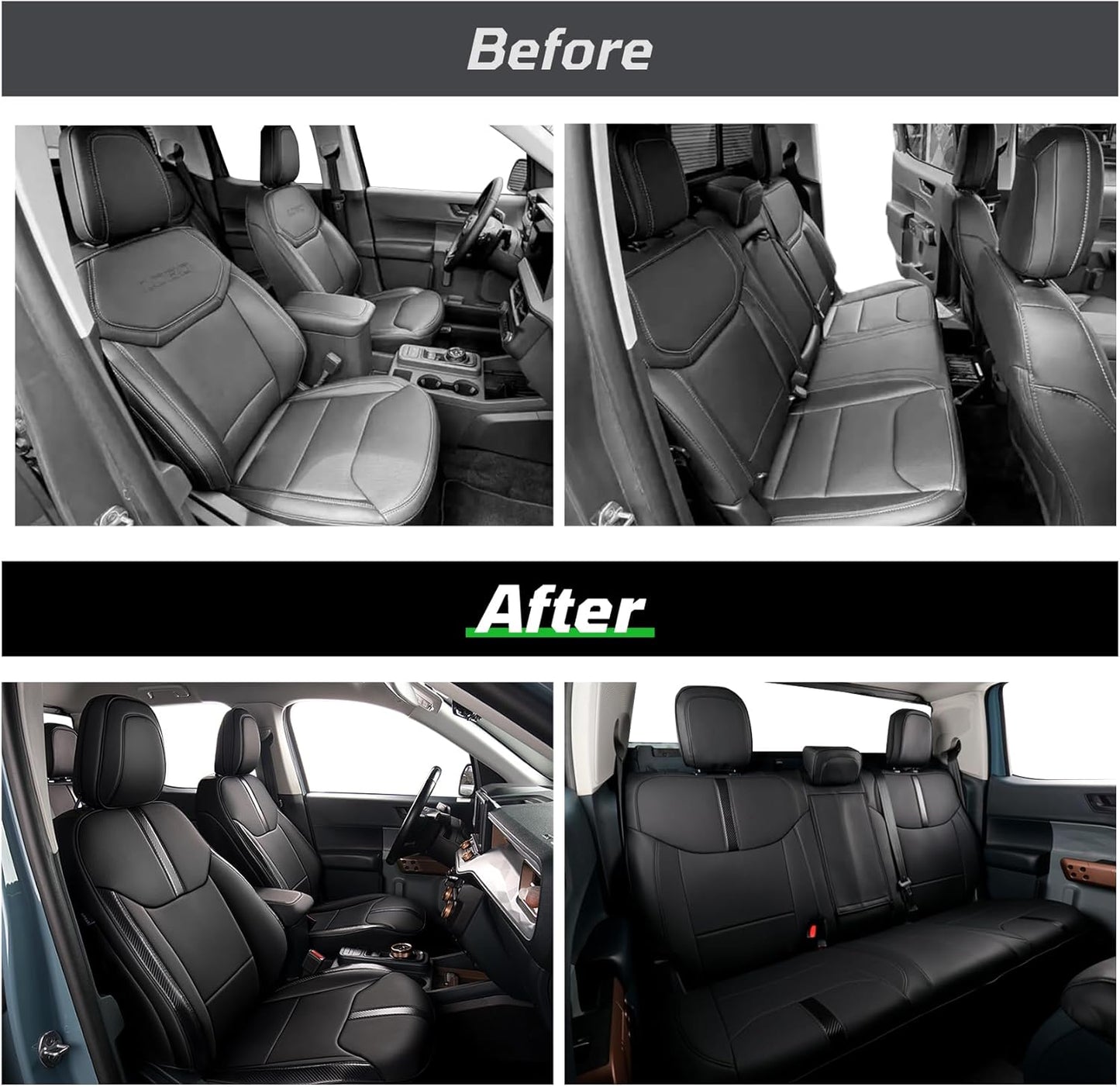 for Ford Maverick Custom Car Seat Covers Full Set,Full Coverage Design Car Seat Compatible with Airbags ,Easy to Install leather Seat Covers,Fit Ford Maverick 2022-2025 XL XLT Lariat Models (Black)