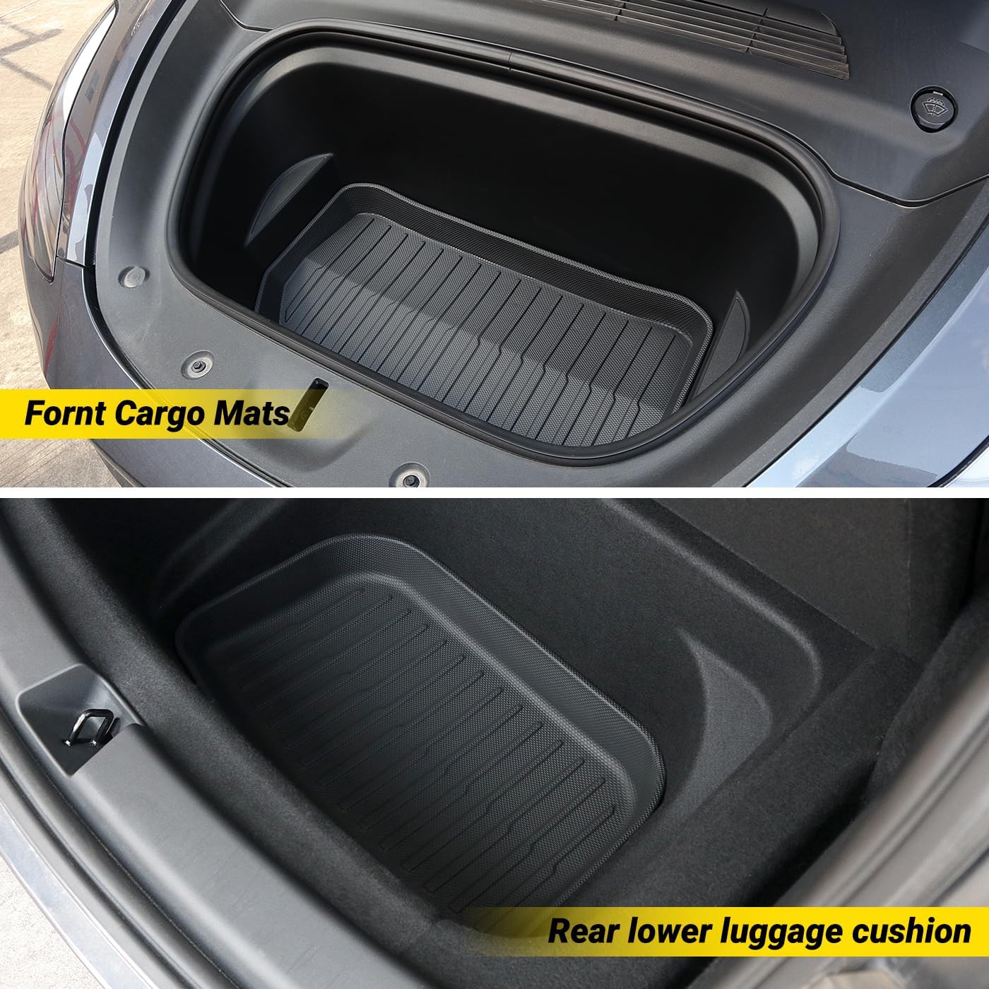 Floor Mat for New Model Y Juniper 2025 2026 9PCS Floor Mats with Second Row Seat Back Mats for Tesla Model Y All Weather TPE Model Y Floor Mats Accessories-(Only for Model Y Juniper)