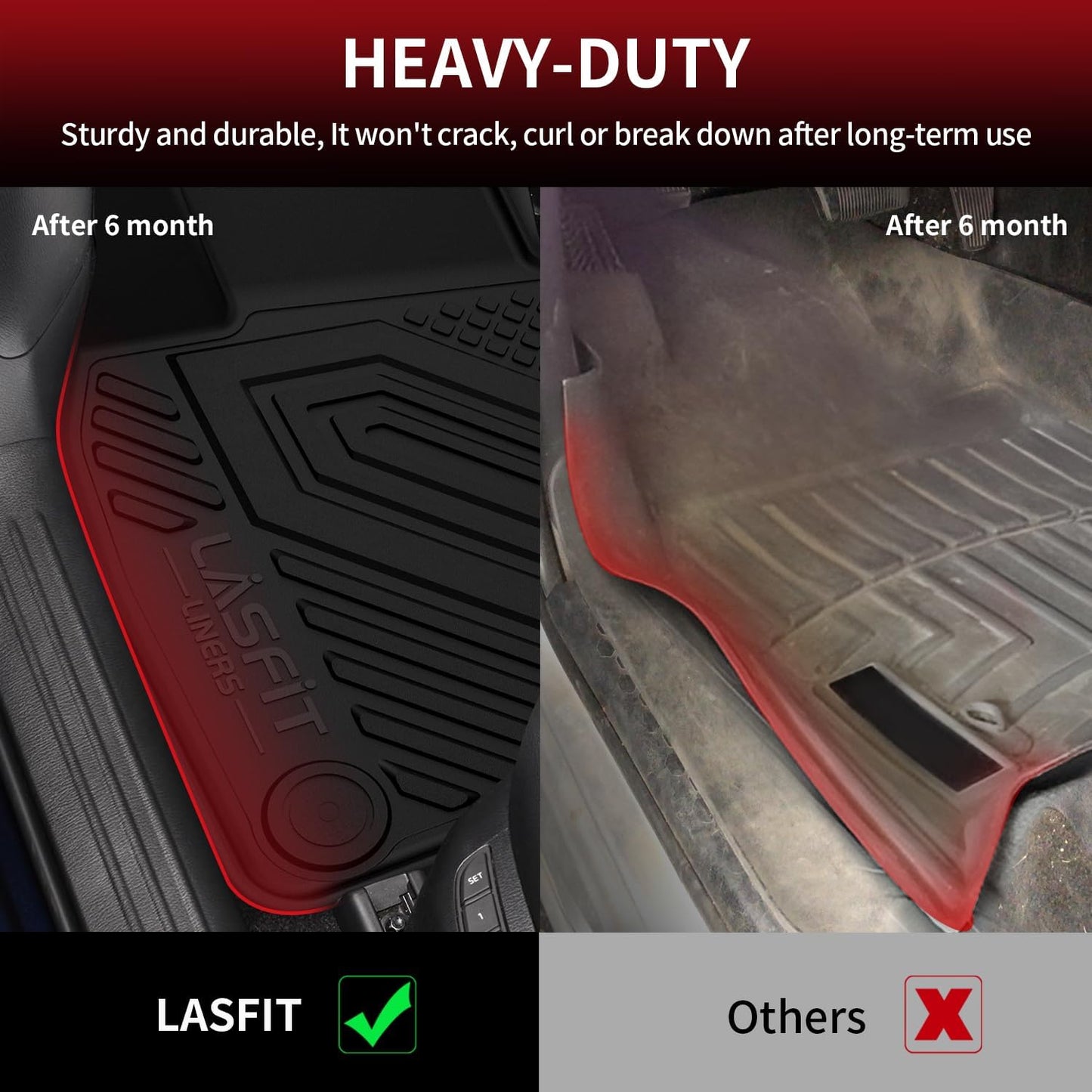 LASFIT Floor Mats & Trunk Mat Fit for Mazda CX50 2025 2024 2023 (Not for Hybrid) Custom Fit CX 50 Floor Liners TPE All Weather Car Mats Accessories, 1st & 2nd Row & Cargo Mat for CX-50-Black