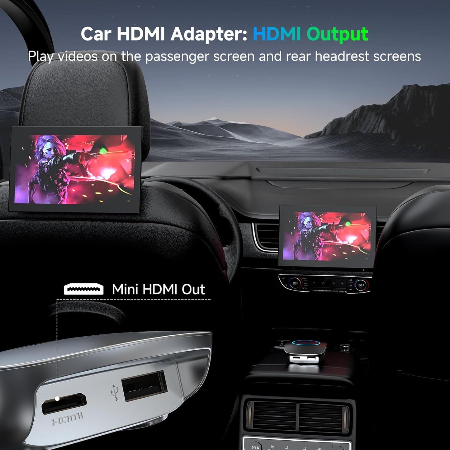 Wireless CarPlay Adapter Ai Box with OBD2 Scanner, Car Video Streaming Wireless Plug & Play Carplay Adapter for iPhone & Android Auto with ChatGPT, Supports YouTube, Netfilx 256GB Max, HDMI