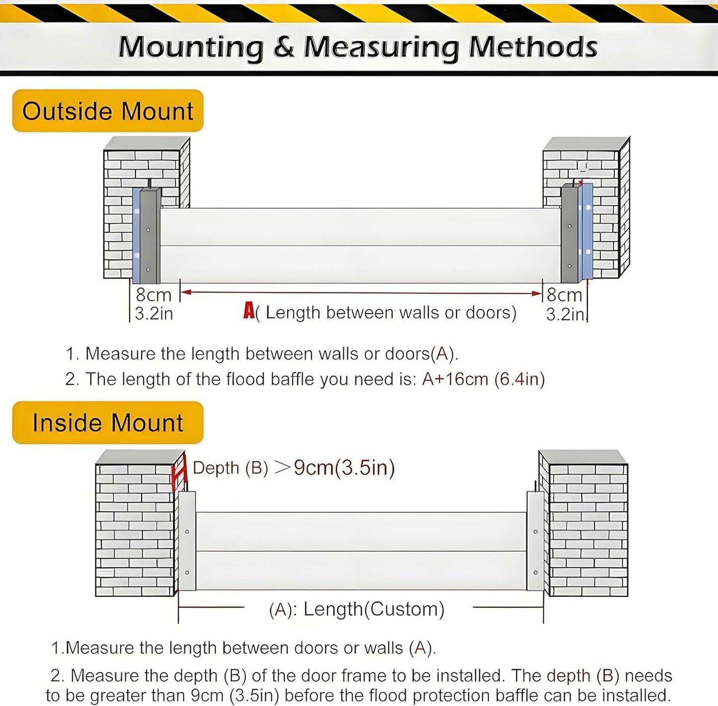Flood Barriers for Home Exterior - Aluminum Alloy Outdoor Easy Flood Barrier Garage Doors Water Barriers for Flooding,H23.6 Inch/L16.5FT