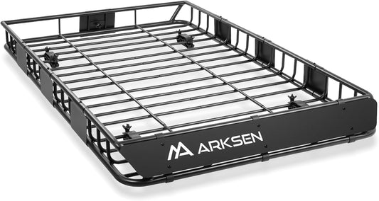 ARKSEN 64 x 39 x 5 Inch Upgrade Universal Roof Rack - 150Lbs Capacity Heavy Duty Rooftop Cargo Carrier with Extension for Car, SUV & Pickup, Durable Steel, Easy Install, Spacious Storage