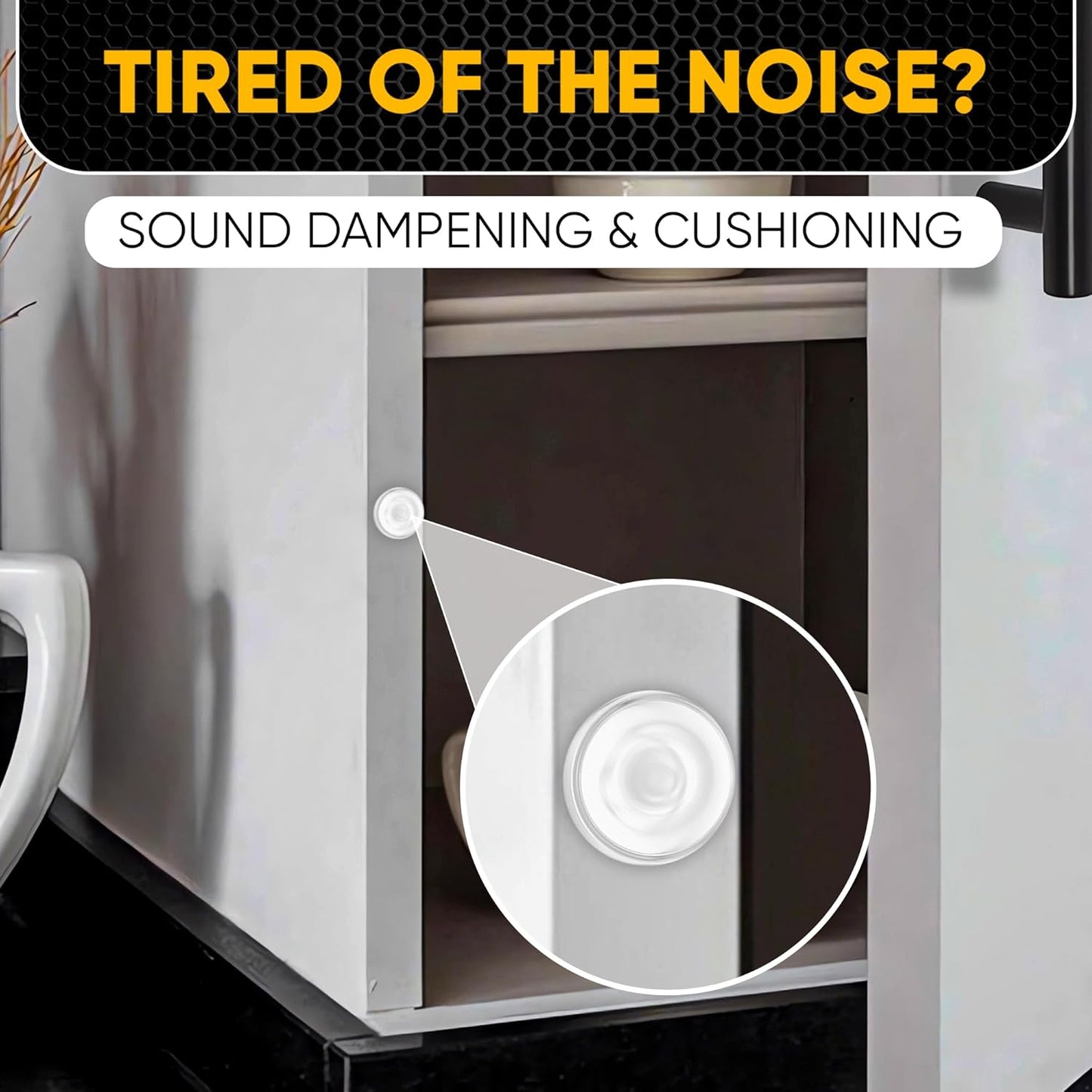 45 Clear Silicone Cabinet Door Bumpers – Self-Adhesive Pads, Quiet Soft Close Drawer Stoppers, Kitchen Sound Dampening Jelly Buttons – Vellax