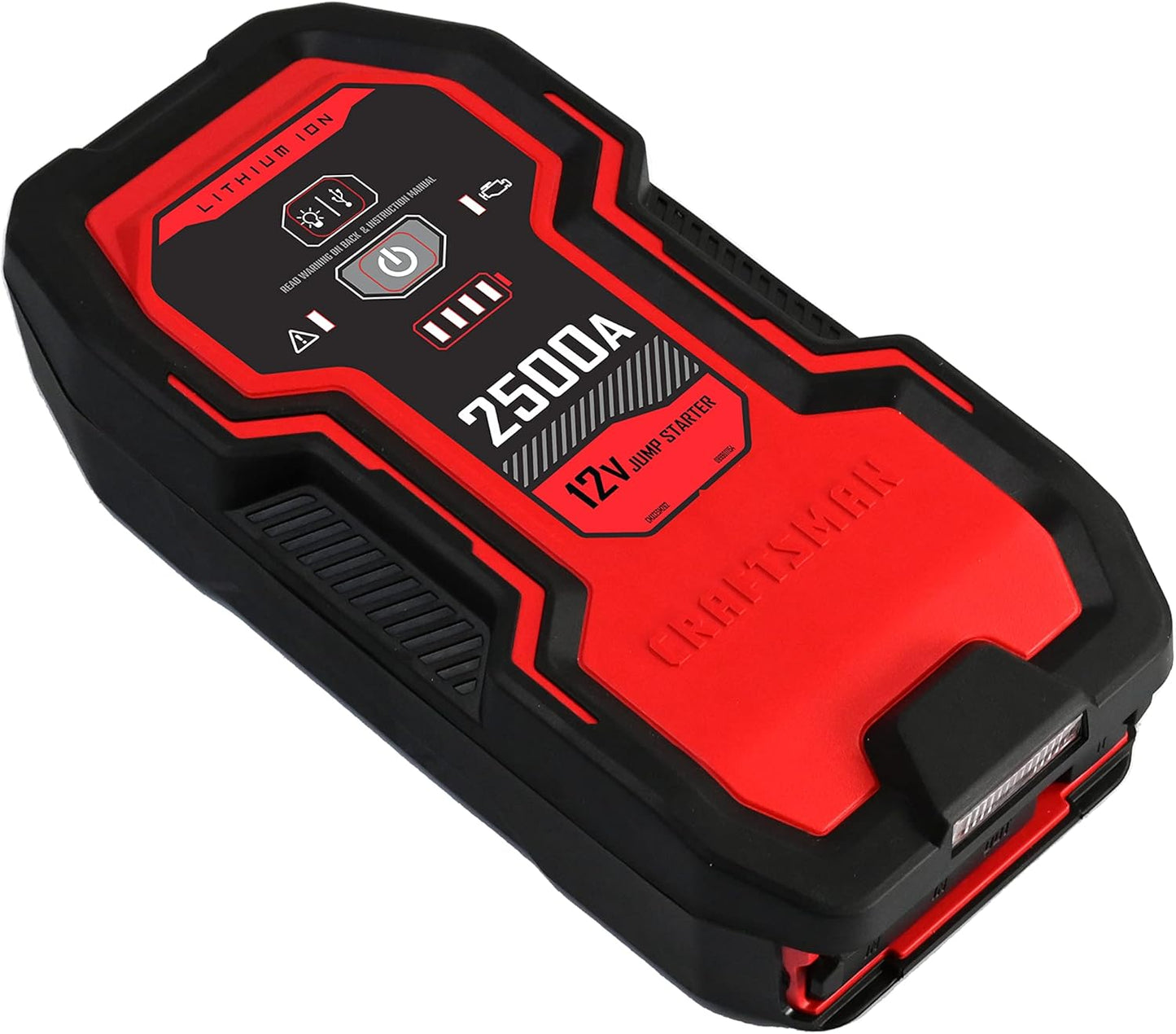 CRAFTSMAN Lithium Jump Starter and Portable Power Pack, CMXCESM262, 3-in-1, 2.4 Amp USB Port, LED Light, 2500 Amps, 12 Volt, for Motorcycle, Car, SUV, Truck, and Marine Batteries