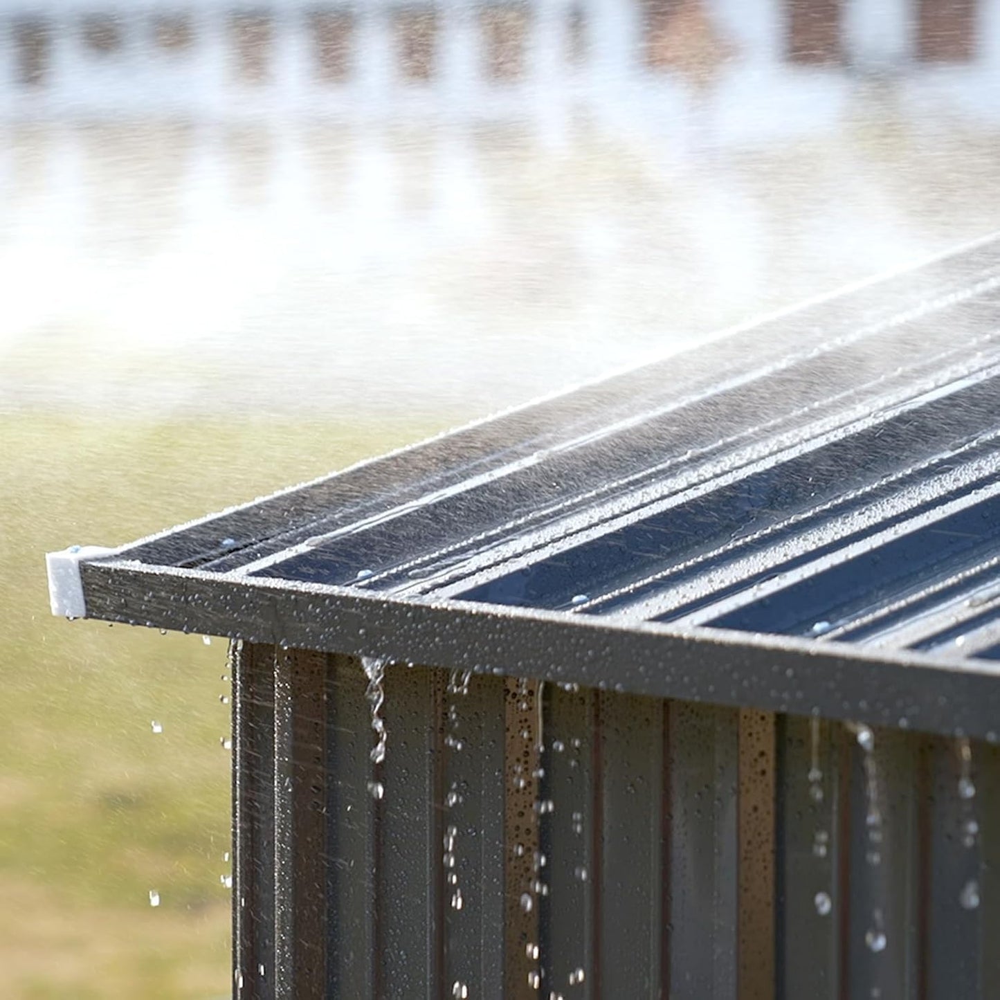 COMHOMA Shed Outdoor Storage Shed Metal,Lockable Doors Tool Sheds with Sloping Roof,Steel Garden Shed with Air Vent for Backyard,Patio,Lawn,Poolside (Grey, 6'*4')