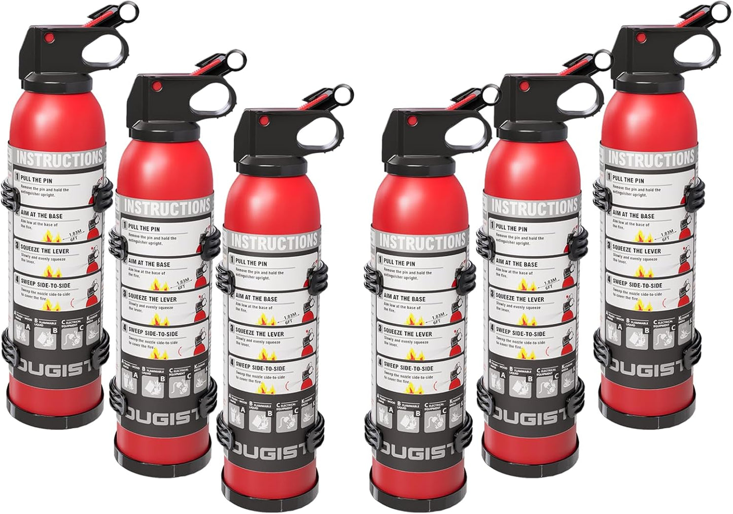 Dry Stop Fire Extinguisher for Home & Vehicle - 600g Dry Chemical Powder Fire Extinguisher | Grease & Electrical Fire Extinguisher for Kitchen, Car, Portable (6-Pack)