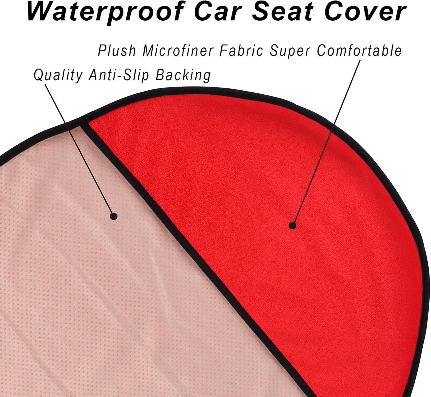 Car Seat Cover Protector Front Seats,for Gym Workout,Running,Swimming,Beach and Hiking,Waterproof Sweat Towel Bucket Seat Covers for Cars SUV Trucks (Red, 2Pcs)