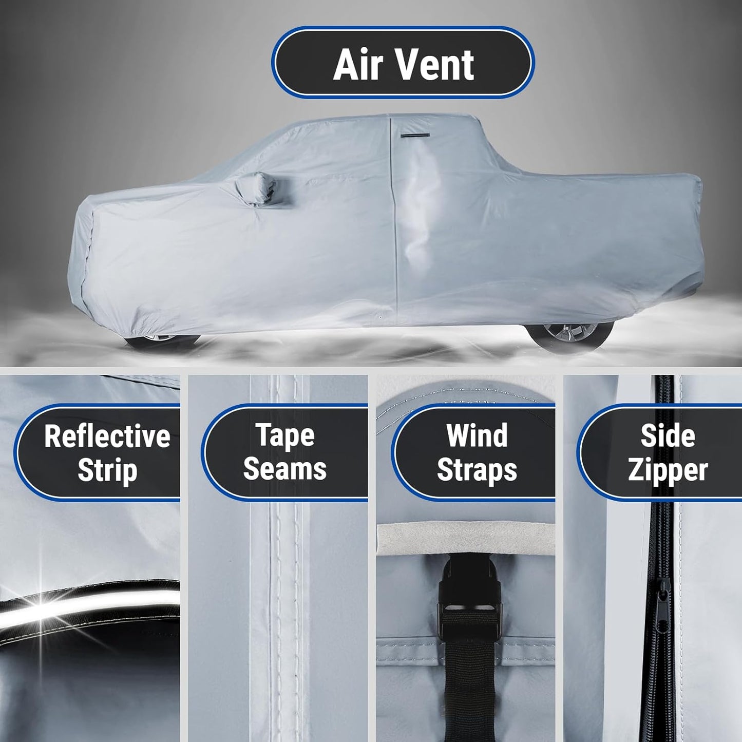 iCarCover Fits 2004-2024 Silverado 1500 Crew Cab, 5.8 ft Short Bed Chevy Truck Cover Automobiles Form-Fit Padded Full Exterior Waterproof Automobiles Protection Covers