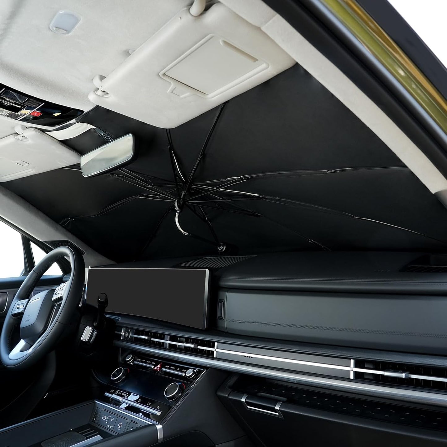 2024-2025 Upgraded for Hyundai Santa Fe Sunshade, Portable Foldable Sunshade Accessories, [Nano Ice Crystals Coating] UV Protection, Keeps Interior Cool (for Hyundai Santa Fe 2024-2025)