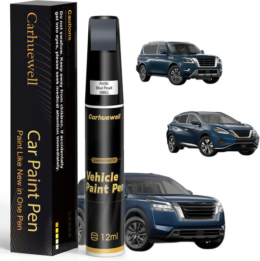 Arctic Blue Pearl(RBG) Touch Up Paint Compatible with Nissan, Exact Match Car Paint Pen Automotive Scratch Repair Remover Kit Quick & Easy Solution for Vehile Chips and Nicks