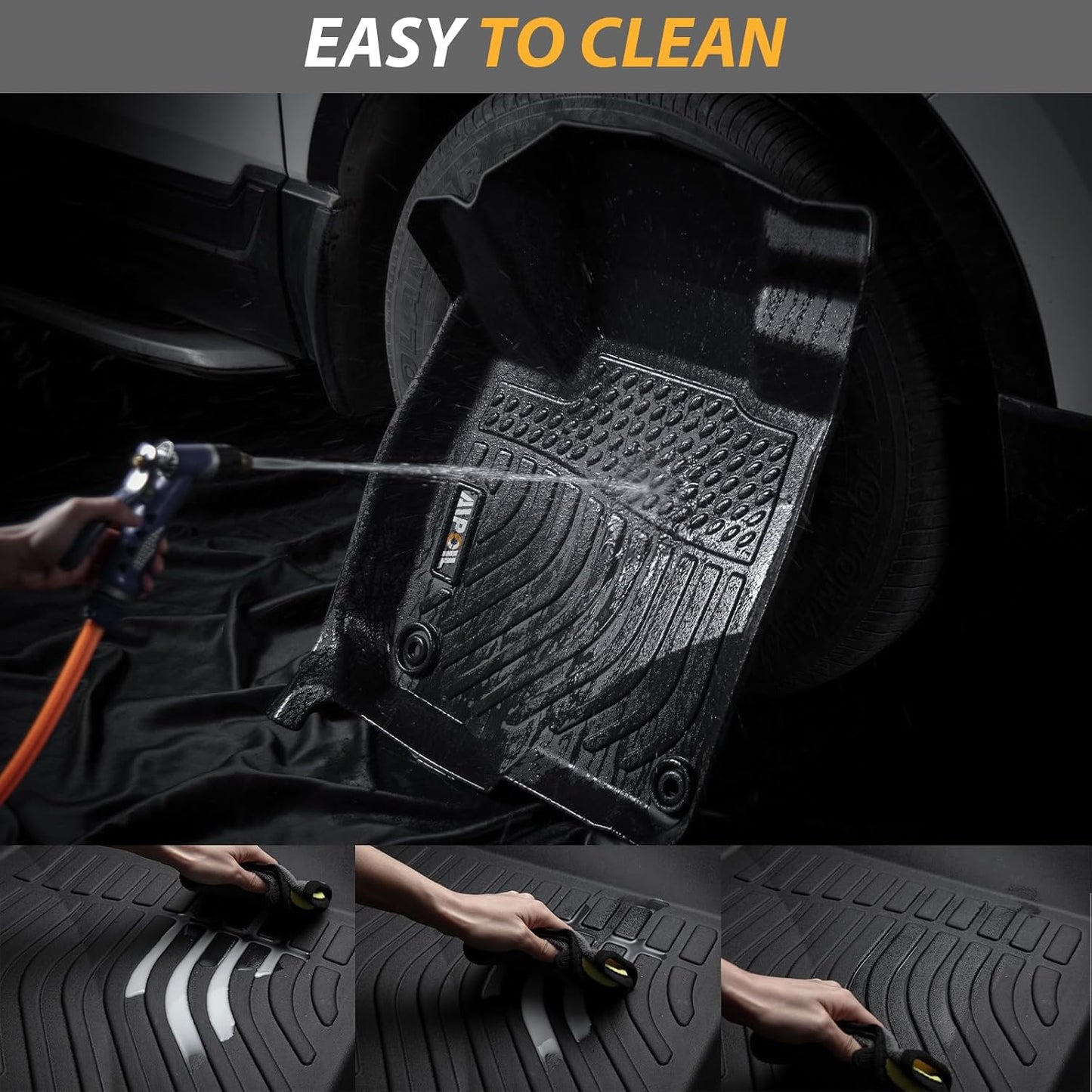 AIPOIL® Floor Mats for 2011-2014 Ford Explorer 7 Seats | All-Weather | Easy to Clean | All-Round Protection丨Full Set Automobile mats Accessories.