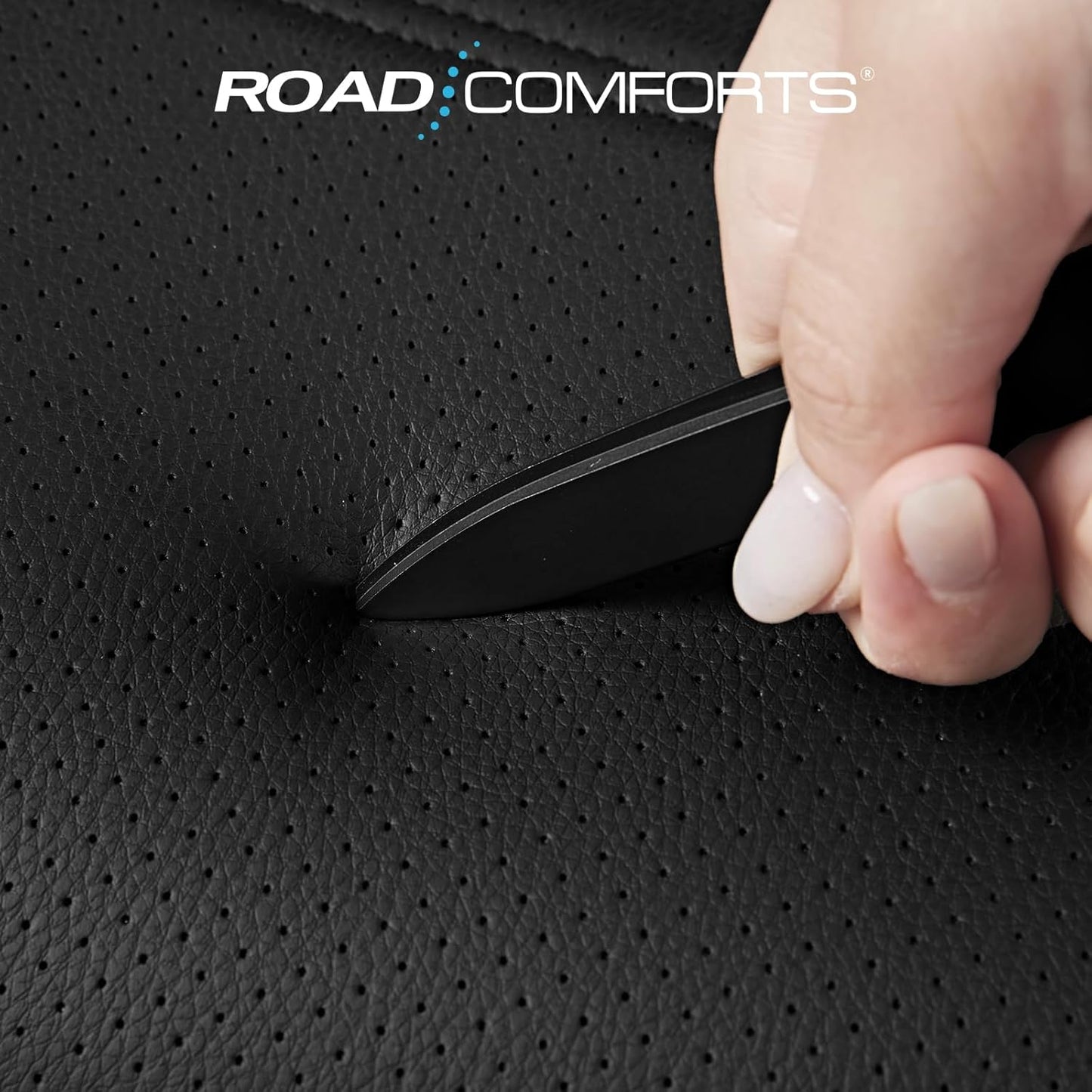 Road Comforts Leather Seat Covers, Breathable Car Seat Covers Front Seat for Men,Airbag Compatible, Automotive Seat Covers Set Universal Fit Most Cars,Vans,Truck,SUV