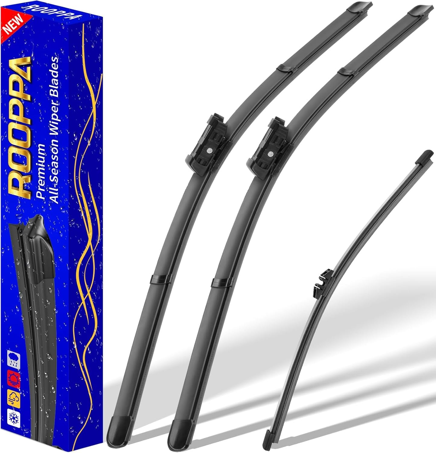 3 wipers Replacement for 2016-2022 Volvo XC90, Windshield Wiper Blades Original Equipment Replacement - 24"/20"/15" (Set of 3) Top Lock