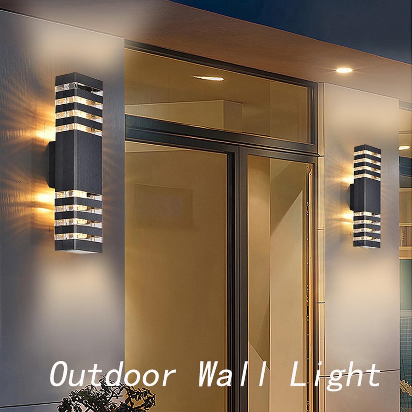 18inch LED Square Up & Down Wall Lights,24W Outdoor Wall Light 4000K Day White Aluminum Body Waterproof IP65 LED Exterior Light Fixtures Wall Mount for House Patio Garage Garden. (6 Pack)