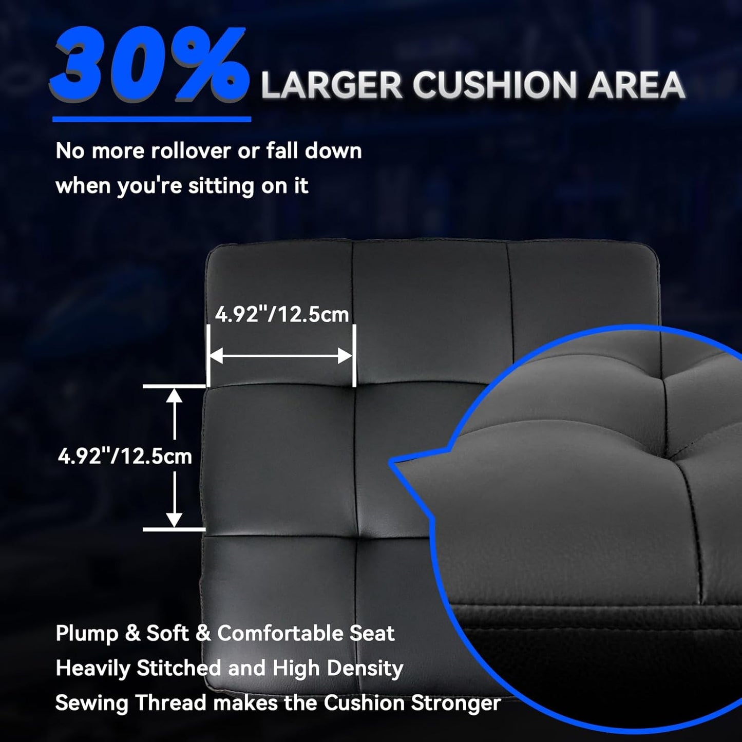 Rolling Creeper Garage Shop Seat for Men, Padded Mechanics Stool with Tool Tray Storage for Garage, Rolling Workshop Stool with Wheels, Auto Creeper Seat, 330 LBS Capacity, Heavy Duty, Black