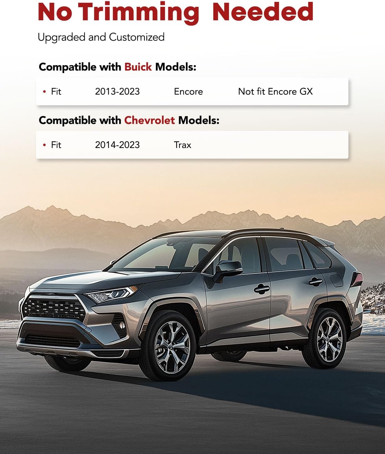 YHTAUTO Floor Mats & Cargo Mat Fit Chevy Trax 2014-2023, Buick Encore 2013-2023(NOT GX), TPE All Weather Car Mats Waterproof Anti-Slip Odorless Floor Liner, Interior Car Accessories