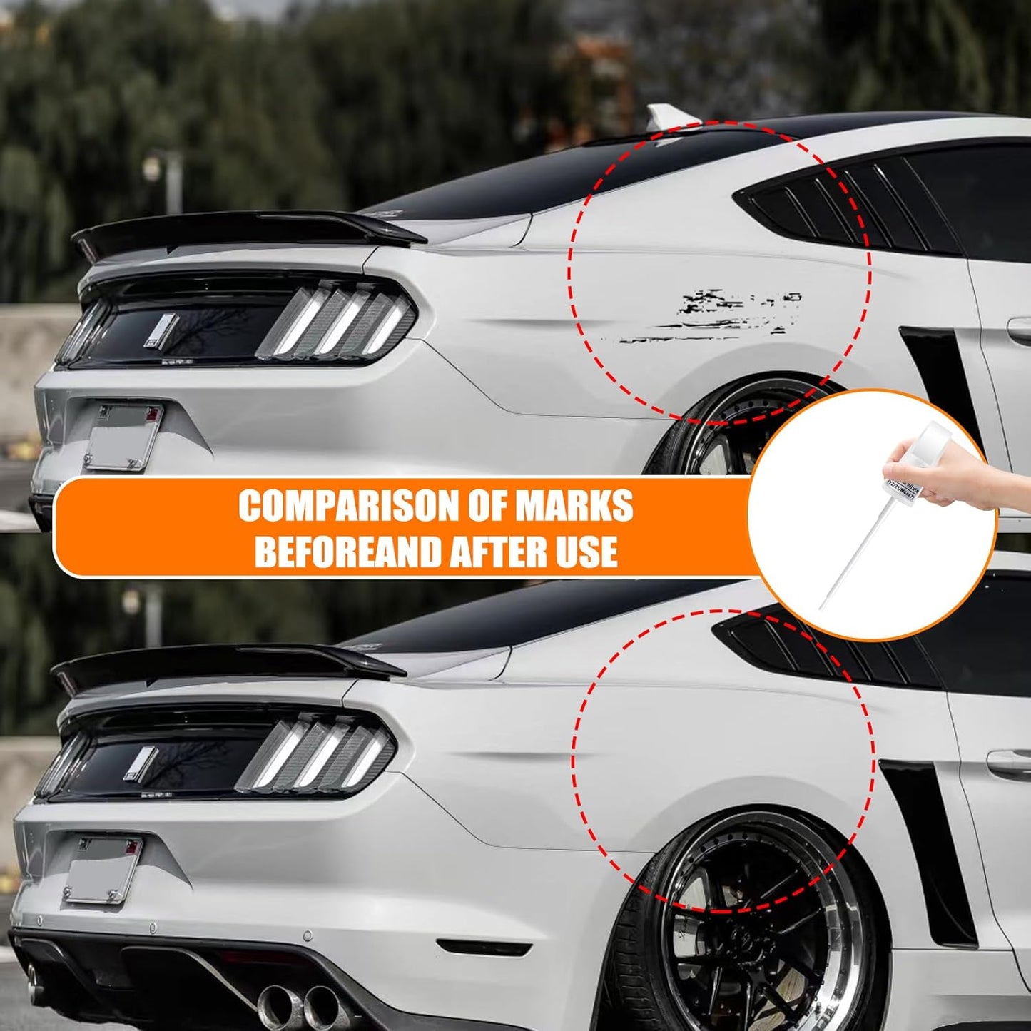 UX Ingot Silver Metallic Touch Up Paint for Ford, Car Paint Pen Scratch Repair Two-In-One Touch Up Paint, Premium Car Scratch Remover for Deep Scratches