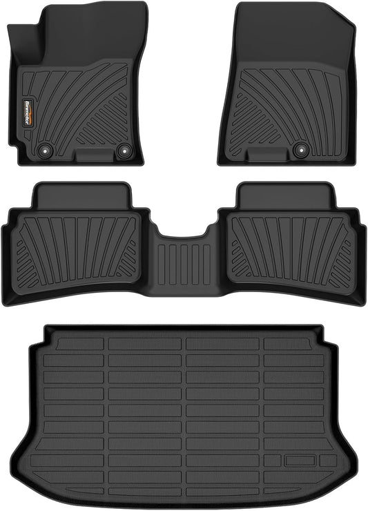 Binmotor-Floor Mats with Upper Cargo Liner for Hyundai Venue 2020-2025, All Weather Car Floor Mat for Hyundai Venue SE/SEL/Limited Accessories (Cargo Mat for Top Position)