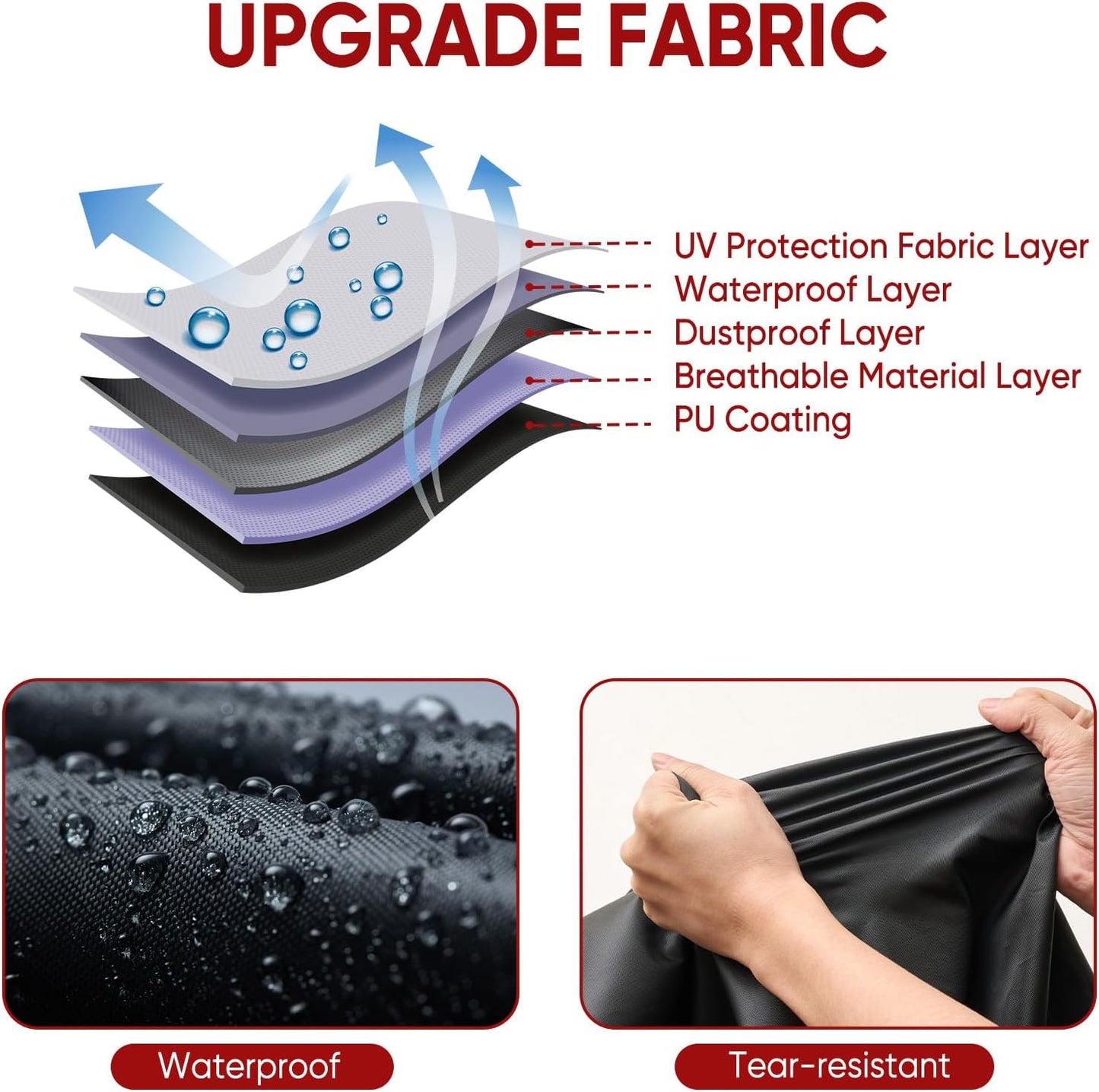 Neverland ATV Cover, Waterproof Heavy Duty 4 Wheeler Cover with Buckle, Dustproof Anti UV Windproof All Weather Outdoor Storage Quad Cover for Polaris Sportsman Yamaha Honda Coleman