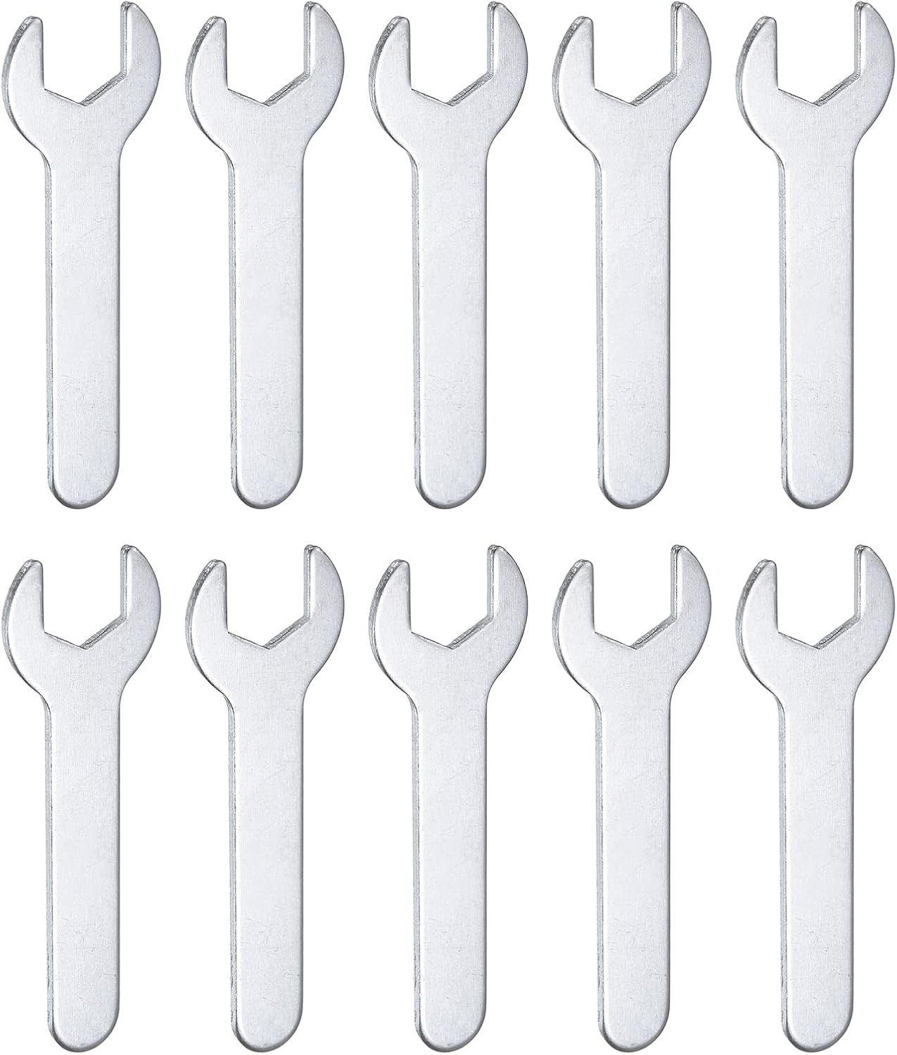 HARFINGTON 10pcs Small Wrench 12x70x2mm Metric U-Shaped Single Open Ended Spanner Super Thin Flat Head Galvanizing Wrench for Automotive Repair Furniture Assembly