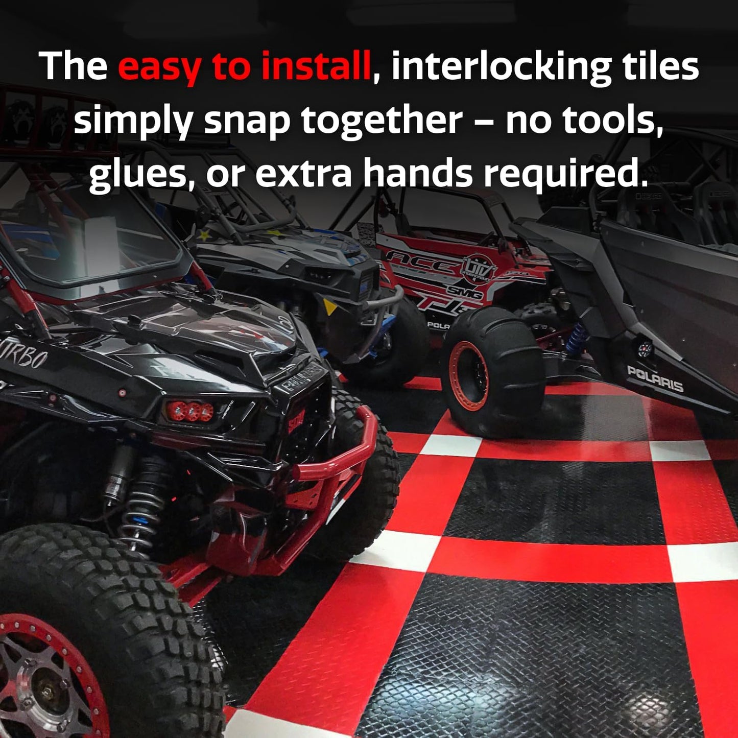 Big Floors RaceDeck CircleTrac, Interlocking Non-Slip Garage Flooring Tile, Durable, Modular, Heavy-Duty Copolymer, Easy Install (Graphite, 48 Pack of 12 x 12" Tiles)