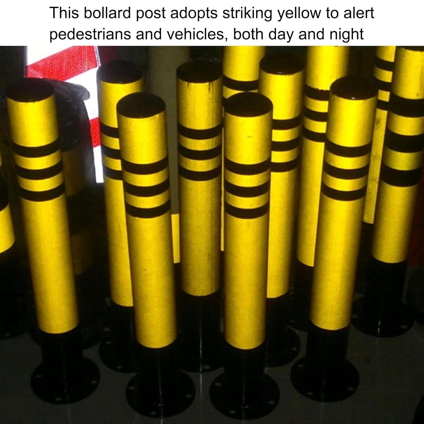 Safety Bollard Post, Steel Security Post Barrier Traffic Pole, Removable Bollard with Embedment Sleeve, Safety Barrier Bollard for Driveways, for Parking Barrier, Road Safety(600mm/24in)