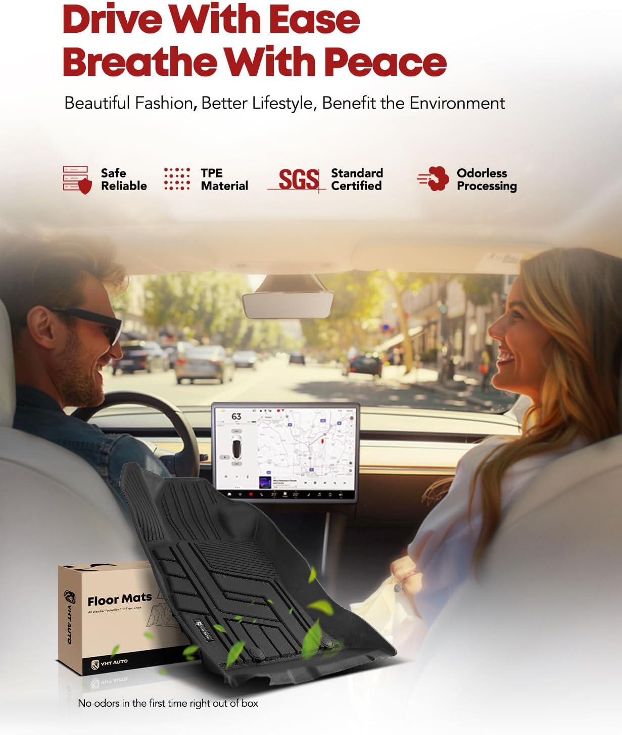 YHTAUTO Floor Mats Fit 2019-2024 Subaru Forester, TPE All Weather Floor Liner Odorless Custom Fit Car Mats, 1st 2nd Row Forester Accessories