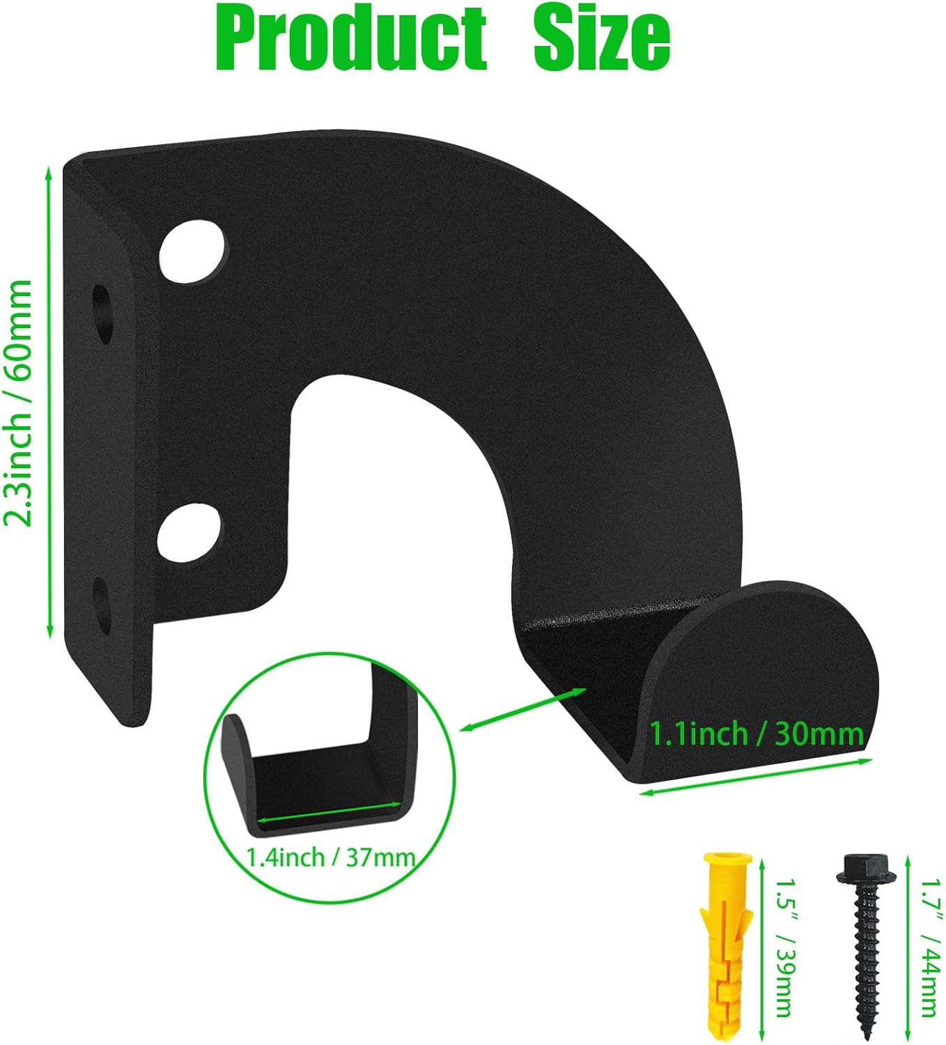 Chainsaw Hanger, Heavy Duty Chainsaw Wall Mount Holder, Organizer Mounted Chainsaw Rack, Chain Saw Hanger for Garden, Garage, Workshop, Black Metal