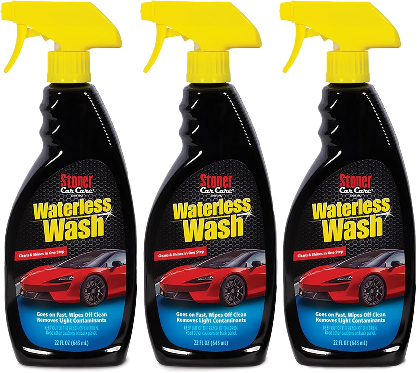 Stoner Car Care 92604-3PK Waterless Wash Car Detailing Spray – Safe, Scratch-Free Formula Quickly Cleans, Shines & Protects Cars, Trucks, Boats, Motorcycles, RVs & More – 22 Fl Oz, Pack of 3