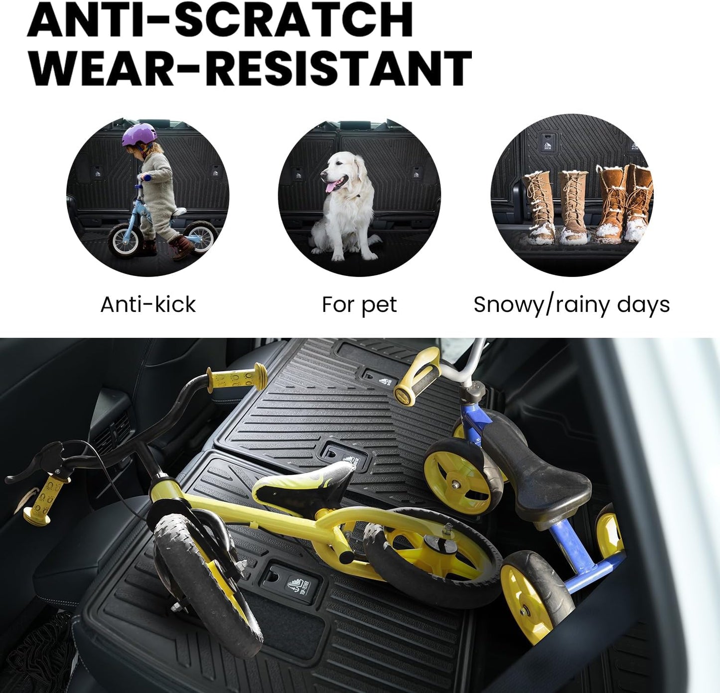 LASFIT Premium Extra Thick Rear Seat Back Covers for Toyota 4Runner 2025 Seat Back Cover | TPE Custom Fit Waterproof 4 Runner 2025 5/7 Seater Second Row Back Seat Backrest Protector Mat Liner