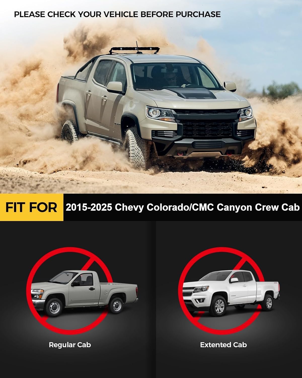 KYX Running Boards & Steps Nerf Bars Fit for 2015-2025 Chevy Colorado/Canyon Crew Cab, 5 inch Car Door Side Steps Nerf Bars Truck Boards Step Rails