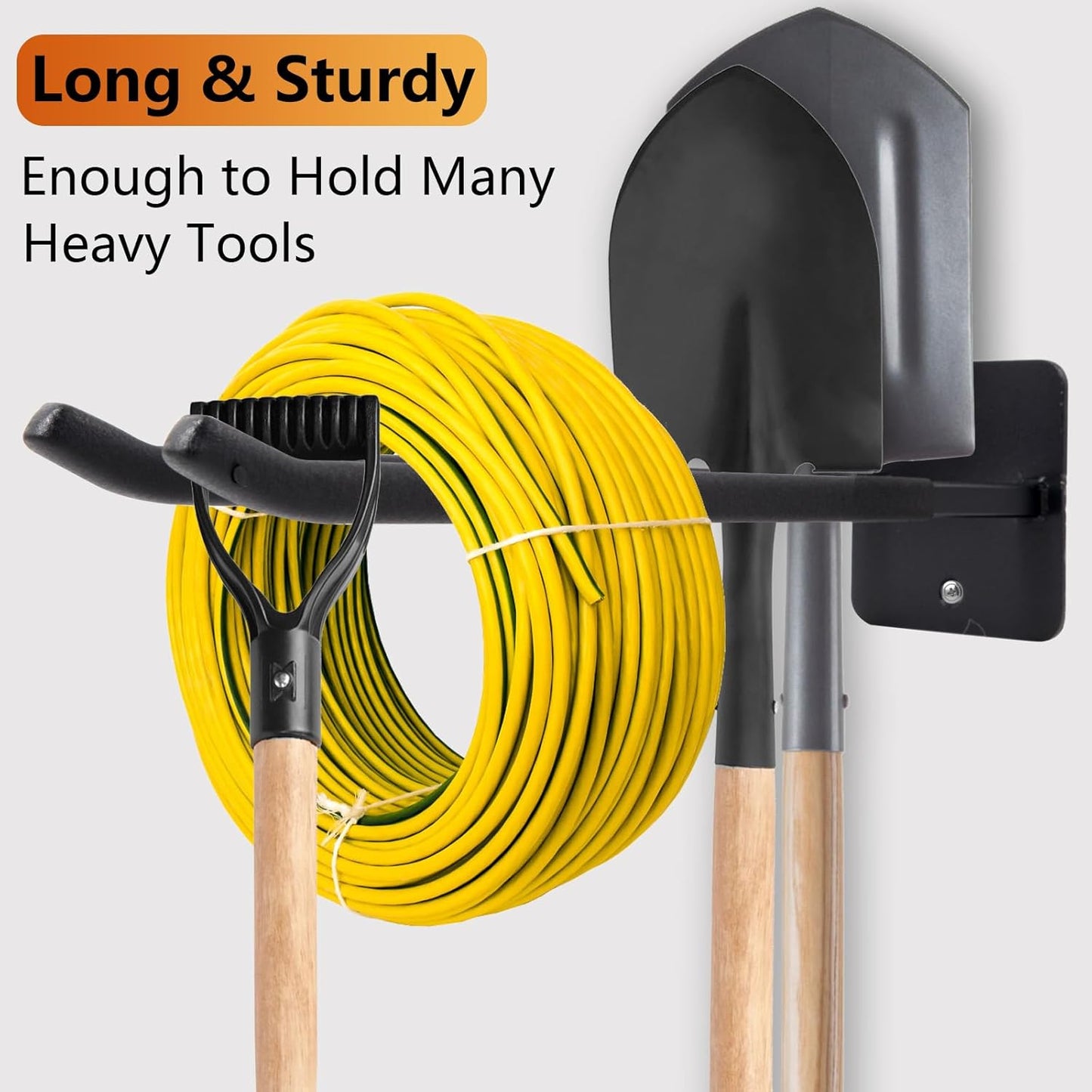 Sinoer Upgraded Heavy Duty Garage Hooks, Utility Steel Garage Hooks, 14 Inch Square Tube Double Garage Wall Mounting Hooks for Chairs, Ladders, Ropes and Strollers, 4 Pieces