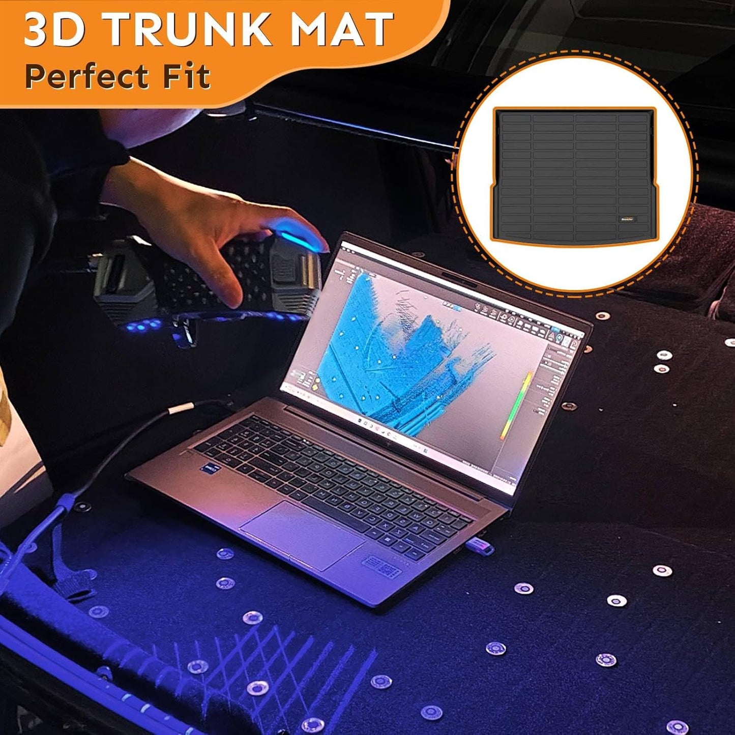 Binmotor-Floor Mats for for Ford Expedition Max 2021-2025(Only for 7Seats, with 2nd Row Bucket Seat), TPE All Weather Car Mats for Ford Expedition Accessories for Car Floor Mat All Weather