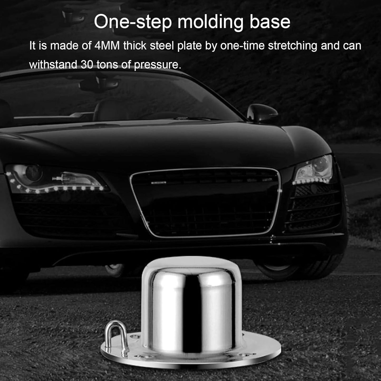 Safety Bollard, Steel Bollards, Removable Bollard, Driveways Stainless Steel Security Posts with 4 Anchor Bolts, for Parking Barrier, Road Safety(Size:750mm/30in)