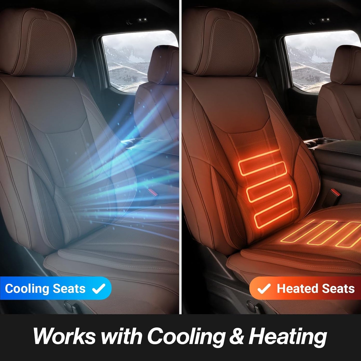 Coverland Custom Car Seat Covers Compatible with 2000-2006 Tundra Access Cab, Double Cab - Premium Leather Non-Slip Waterproof Custom Interior Protector Full Set-Dark Brown [See Size Chart-Size X145]