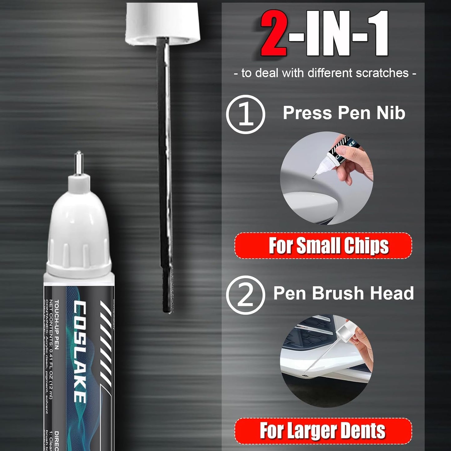 Car Touch Up Paint(Deep Sea Metallic(GXP/WA136H)) for Cadillac, Car Paint Scratch Repair Kit, Quick & Easy Solution to Repair, 2 in 1 Scratch Remover Pen with 2PCS Disposable Micro Applicators