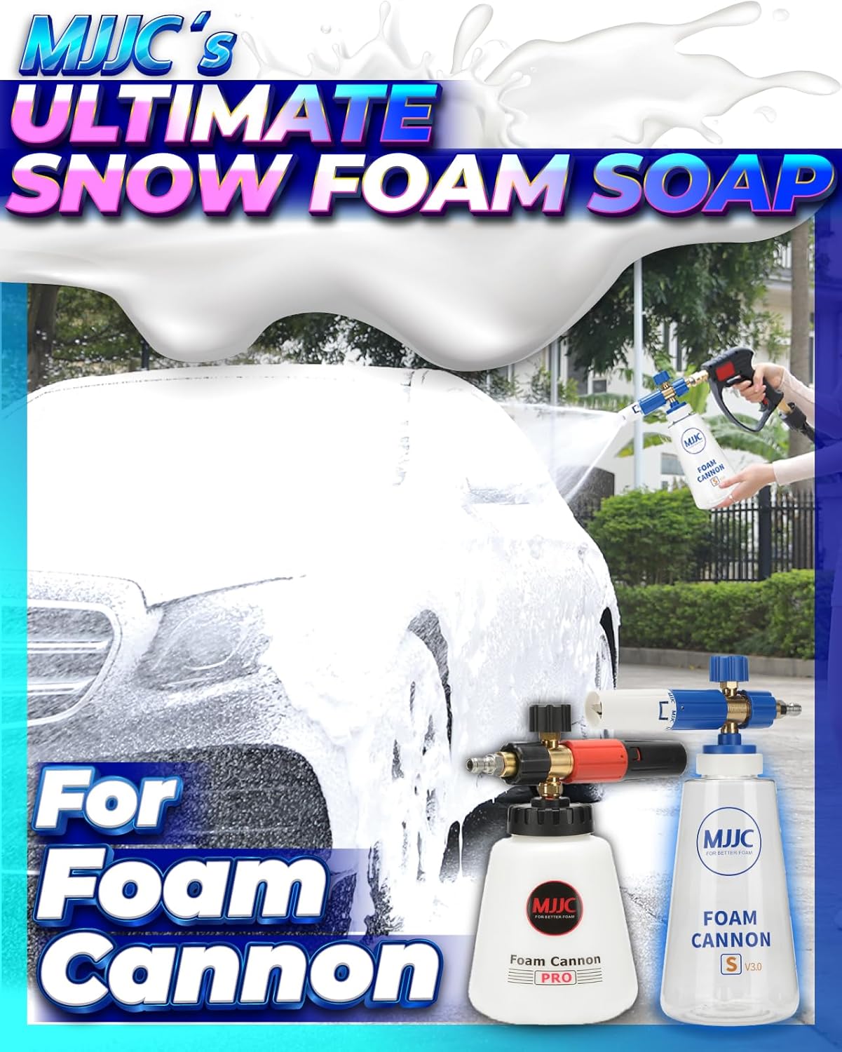 MJJC Foam (128 fl oz) Ultimate Snow Foam Car Wash Soap Specialized Car Shampoo for Foam Cannon and Pressure Washer, Safe for Cars (pH Neutral, 10x Concentrated) (Refreshing cider aroma)