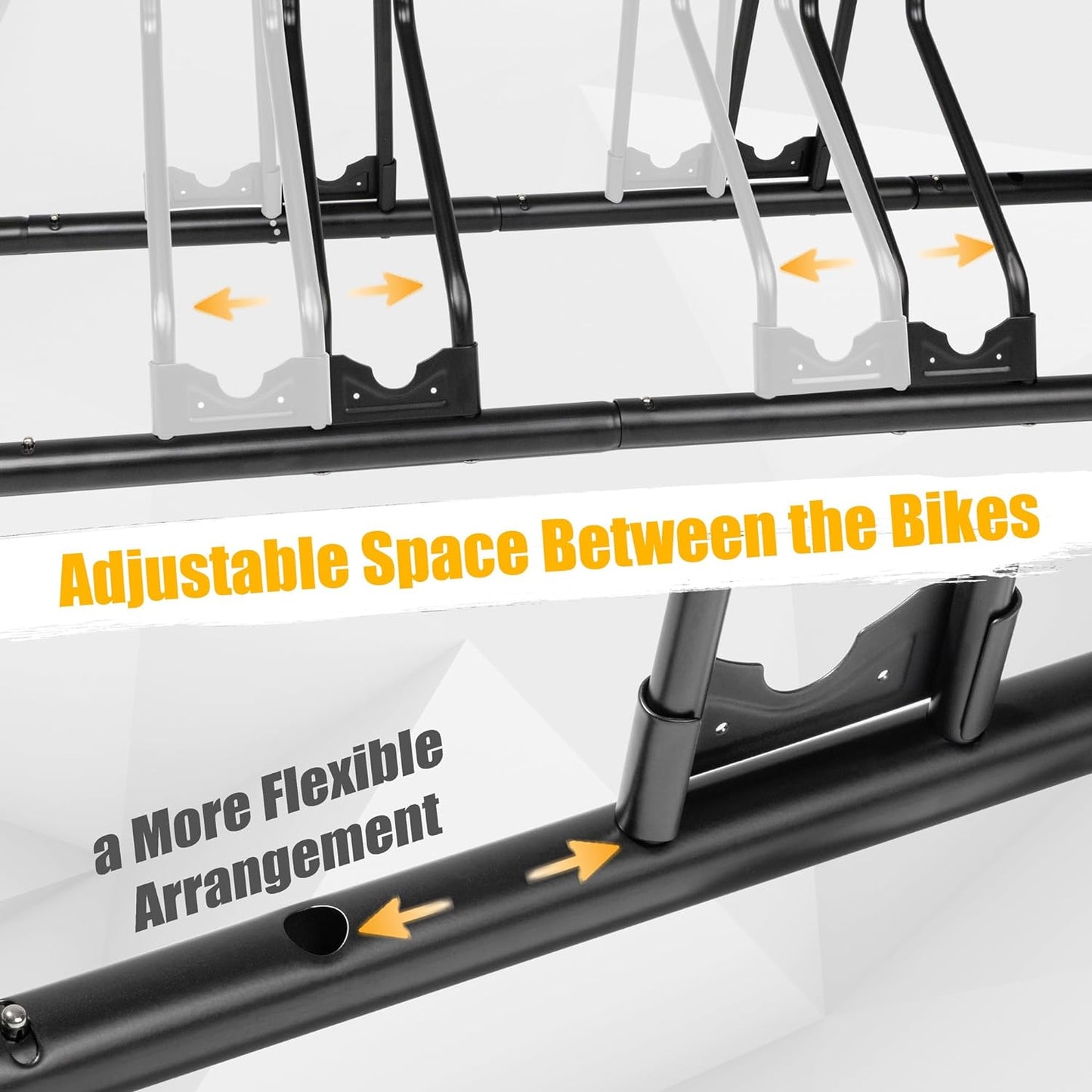 CyclingDeal Bike Rack Floor Parking Bike Stand for up to 6 Bicycles | Indoor, Home & Garage Storage Rack | Stable & Secure Bicycle Stand w/Tire Grooves Up to 29", Holding Plates & Custom Spacing