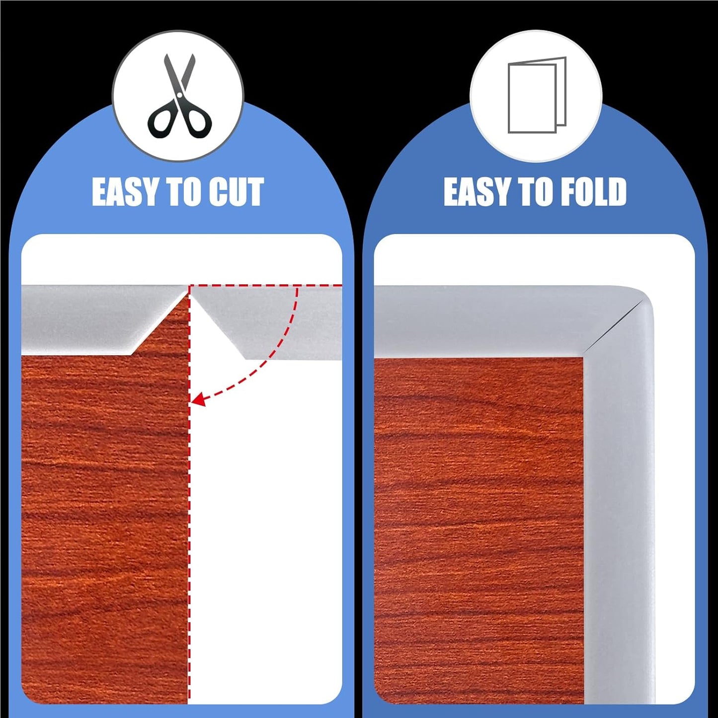 Rubber Edge Trim, Flexible Self Adhesive U Shaped Peel and Stick Edge Banding, 1-3/4"(44mm) U Channel Edge Protector, Edge Guards for Woods, Furniture, 20Ft, Grey Color