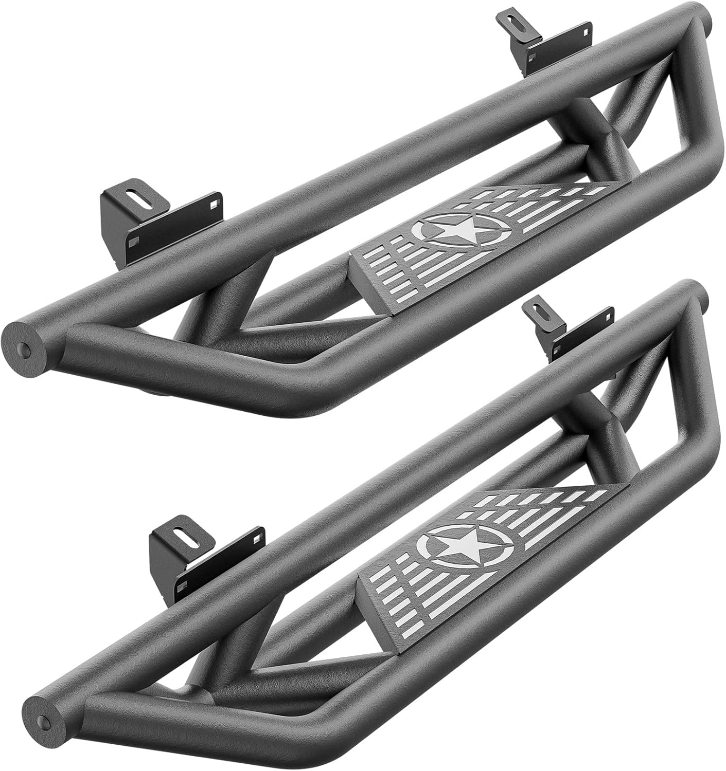 for Bronco Running Boards Compatible with 2021 2022 2023 2024 2025 Ford Bronco 2 Doors (Not for Sport Model), Heavy-Duty Steel Drop Side Steps Nerf Bars Bolt-on Step Plates Rock Sliders Rail