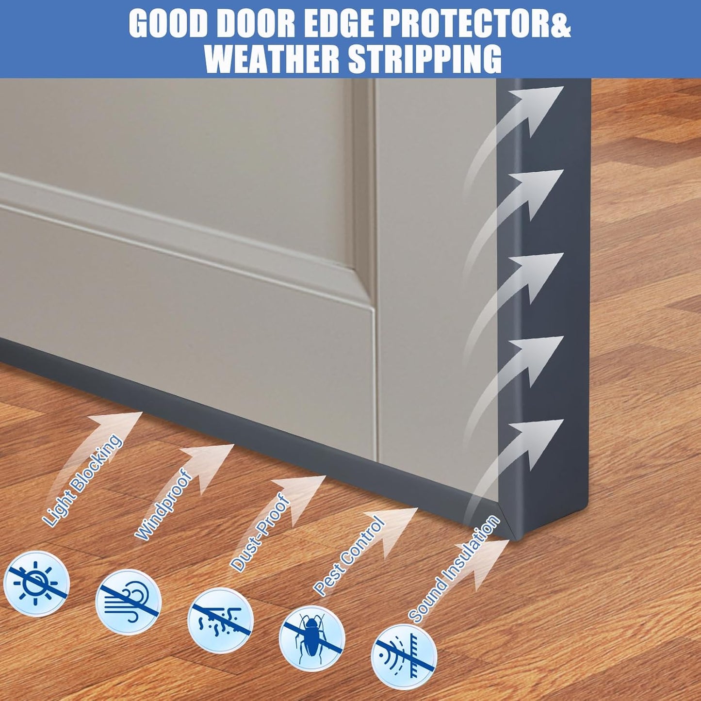 Rubber Edge Trim, Flexible Self Adhesive U Shaped Peel and Stick Edge Banding, 1-3/8"(35mm) U Channel Protector for Door Sides, Edge Guards for Woods, Furniture, 20Ft, Grey Color