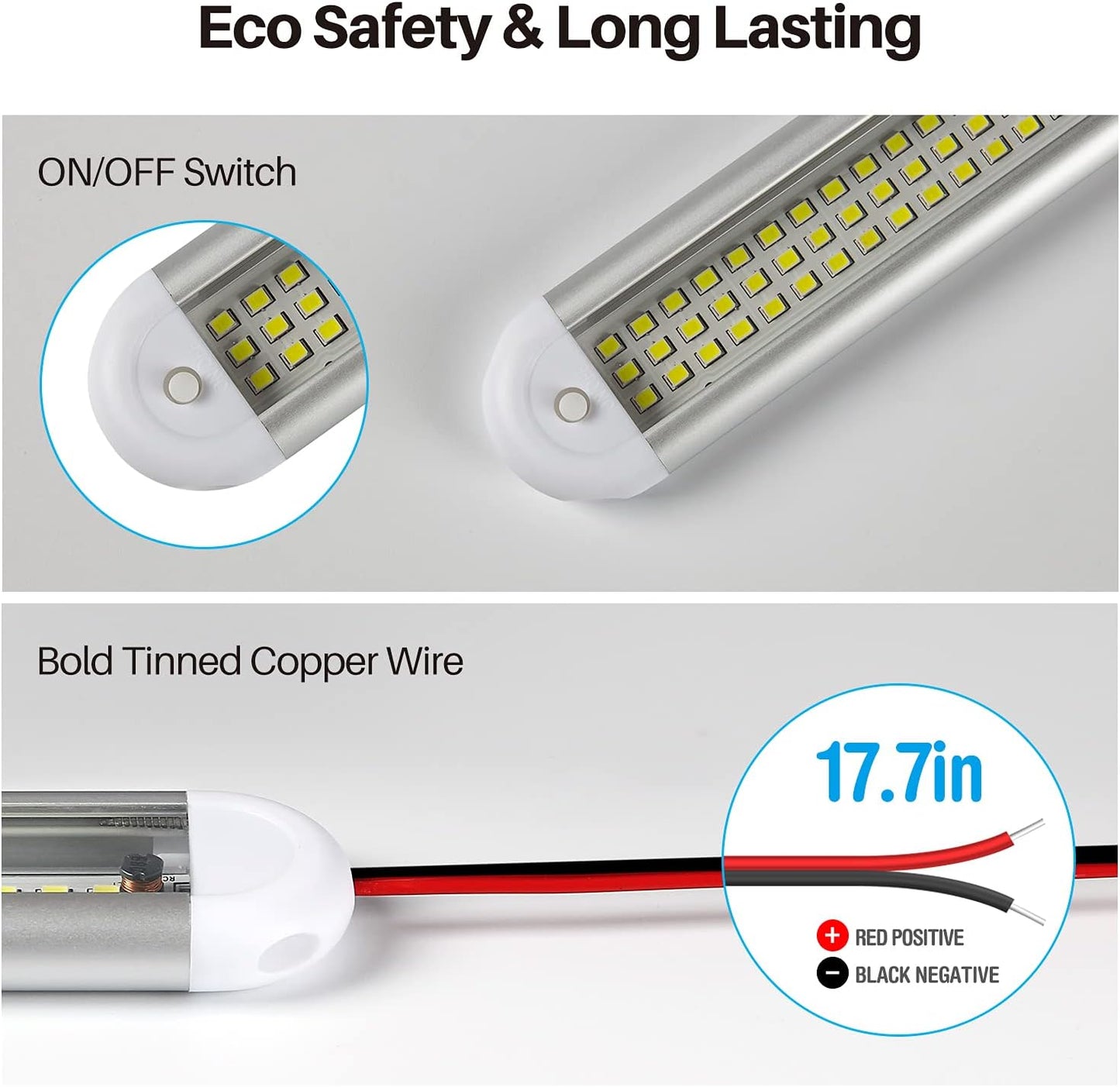 12v LED Interior Light Bar，CT CAPETRONIX 120LEDs 1500LM 8W DC 12 Volt led Strip Lights with ON/Off Switch，for Enclosed Cargo Trailer, Car RV Van Truck Lorry Camper Boat Caravan Motorhome (10Pack)